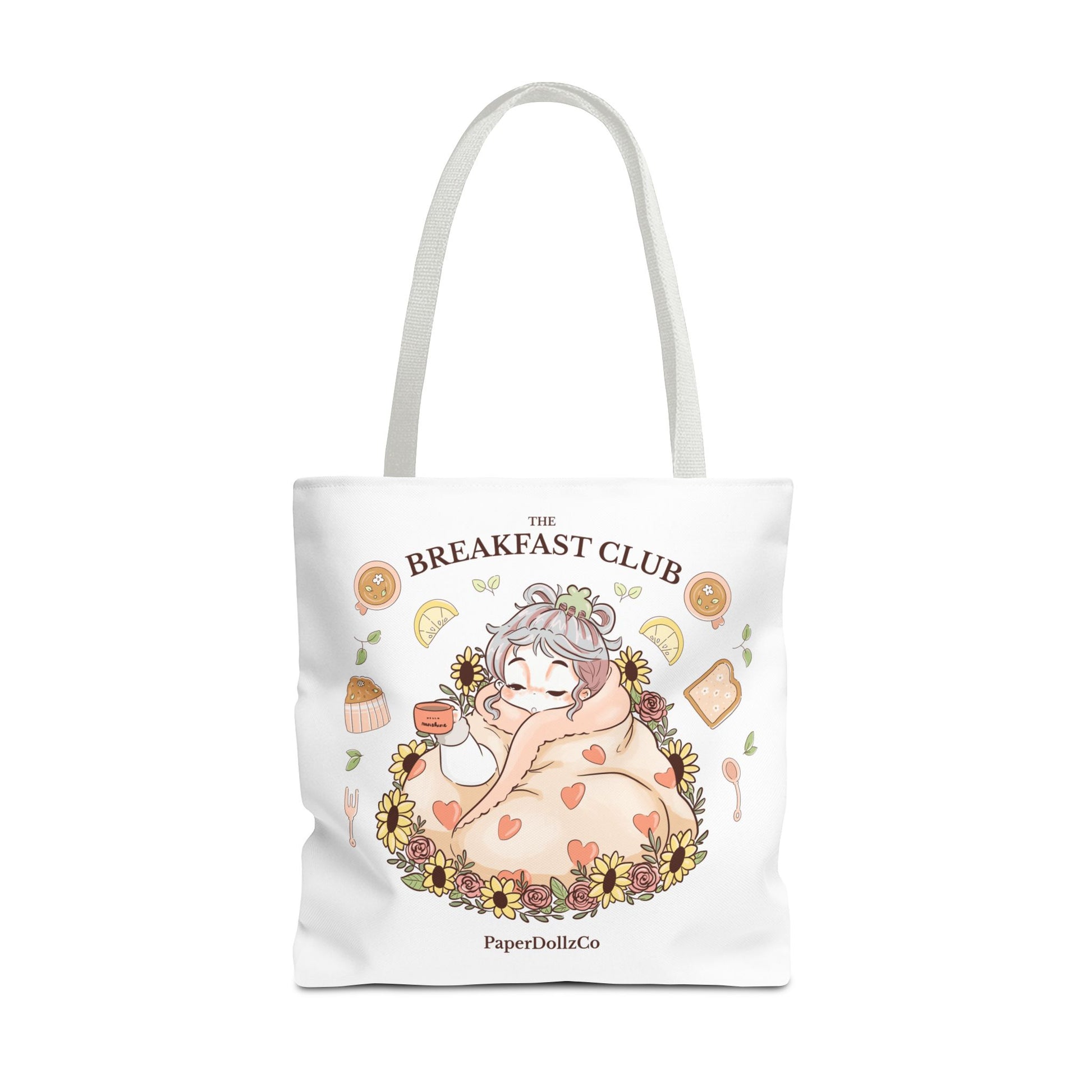 Breakfast Club Tote Bag for Food Lovers, Stylish Grocery Tote, Cute Shopping Bag, Gift for Foodies, Eco-Friendly Accessory | Cotton Merch