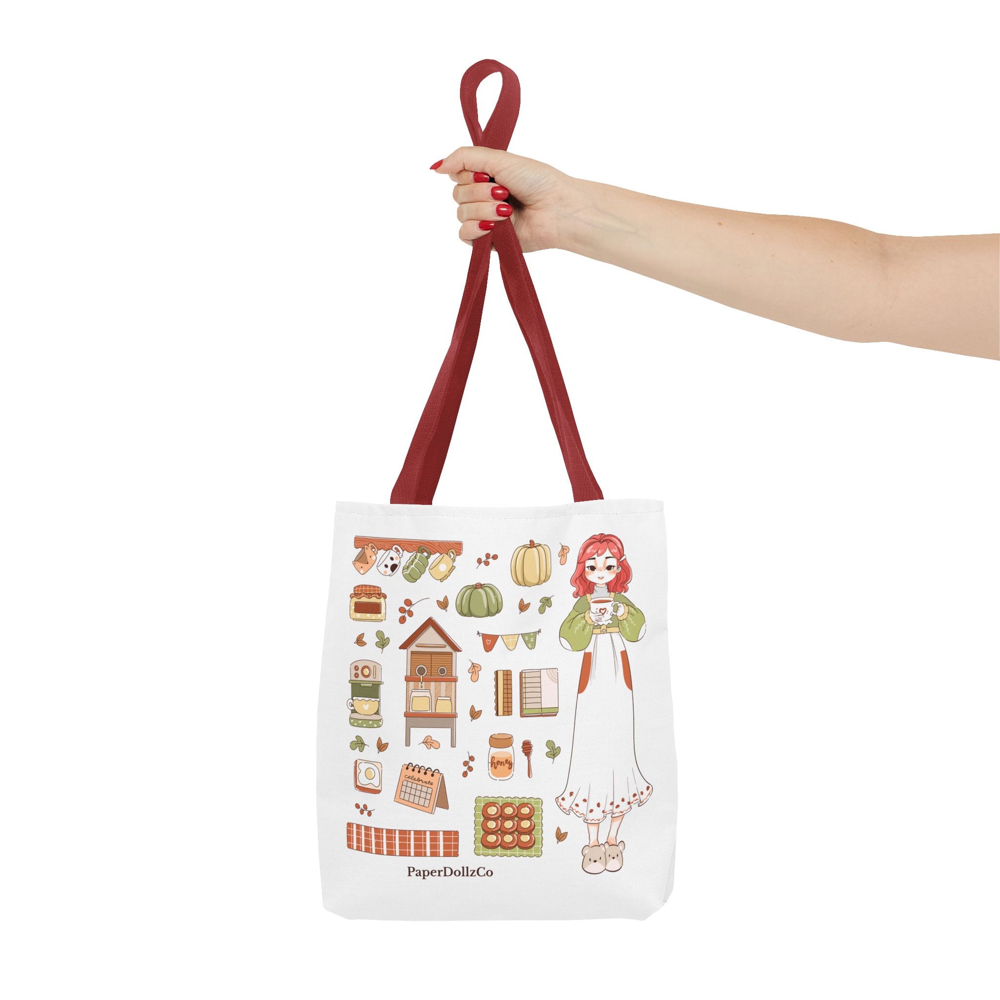 Autumn-Themed Tote Bag, Cozy Fall Essentials, Cute Eco-Friendly Shoulder Bag, Harvest Season Shopping Bag, Pumpkin Spice Carryall | Cherry Merch
