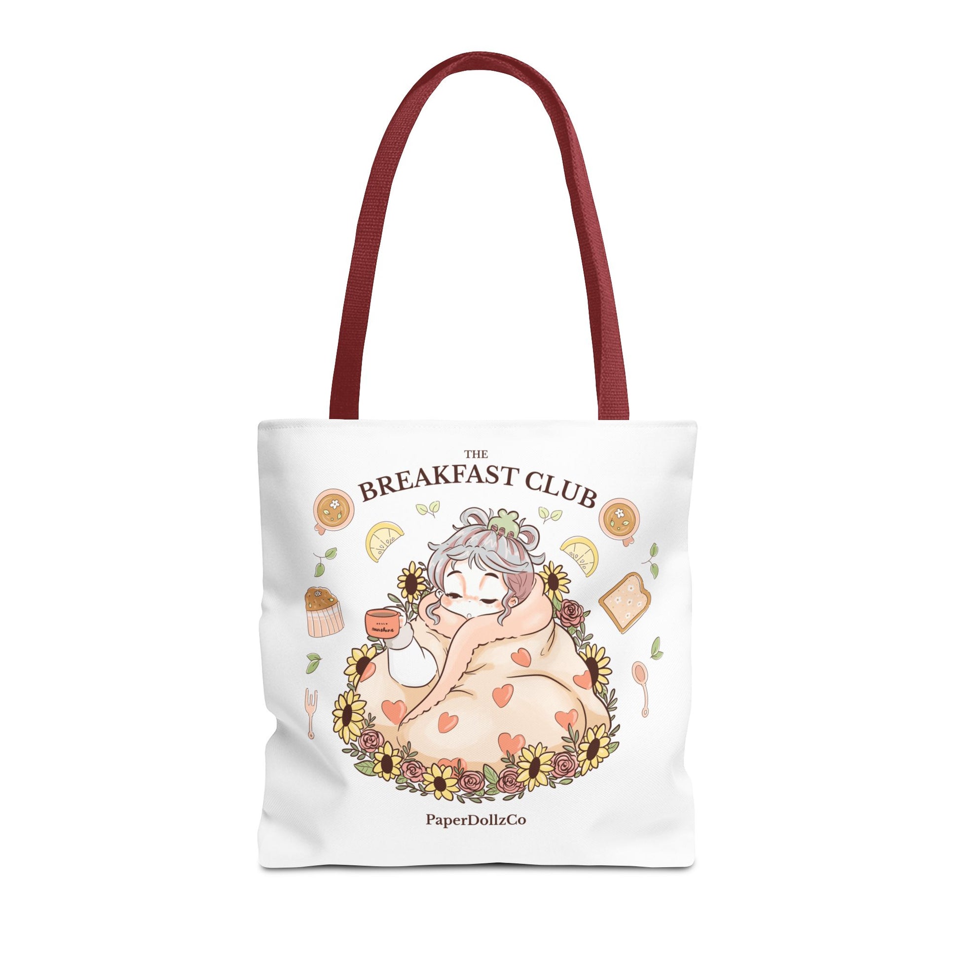 Breakfast Club Tote Bag for Food Lovers, Stylish Grocery Tote, Cute Shopping Bag, Gift for Foodies, Eco-Friendly Accessory | Cotton Merch