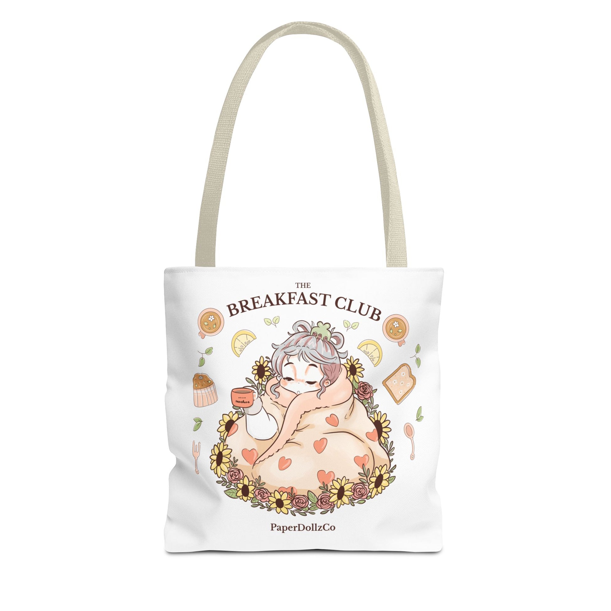 Breakfast Club Tote Bag for Food Lovers, Stylish Grocery Tote, Cute Shopping Bag, Gift for Foodies, Eco-Friendly Accessory | Cotton Merch