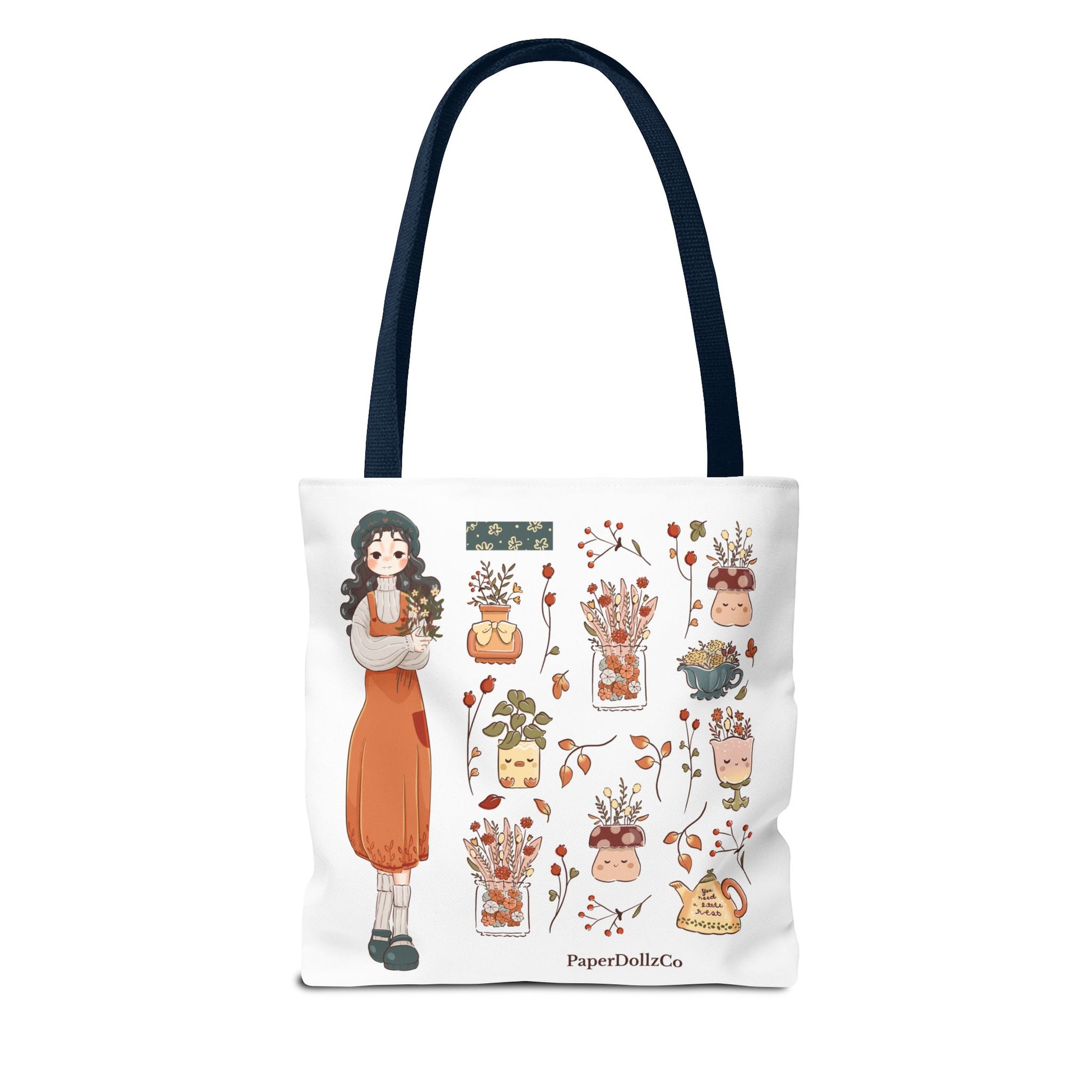 Autumn-Themed Tote Bag, Cozy Fall Essentials, Cute Eco-Friendly Shoulder Bag, Harvest Season Shopping Bag, Pumpkin Spice Carryall | Mulberry Merch