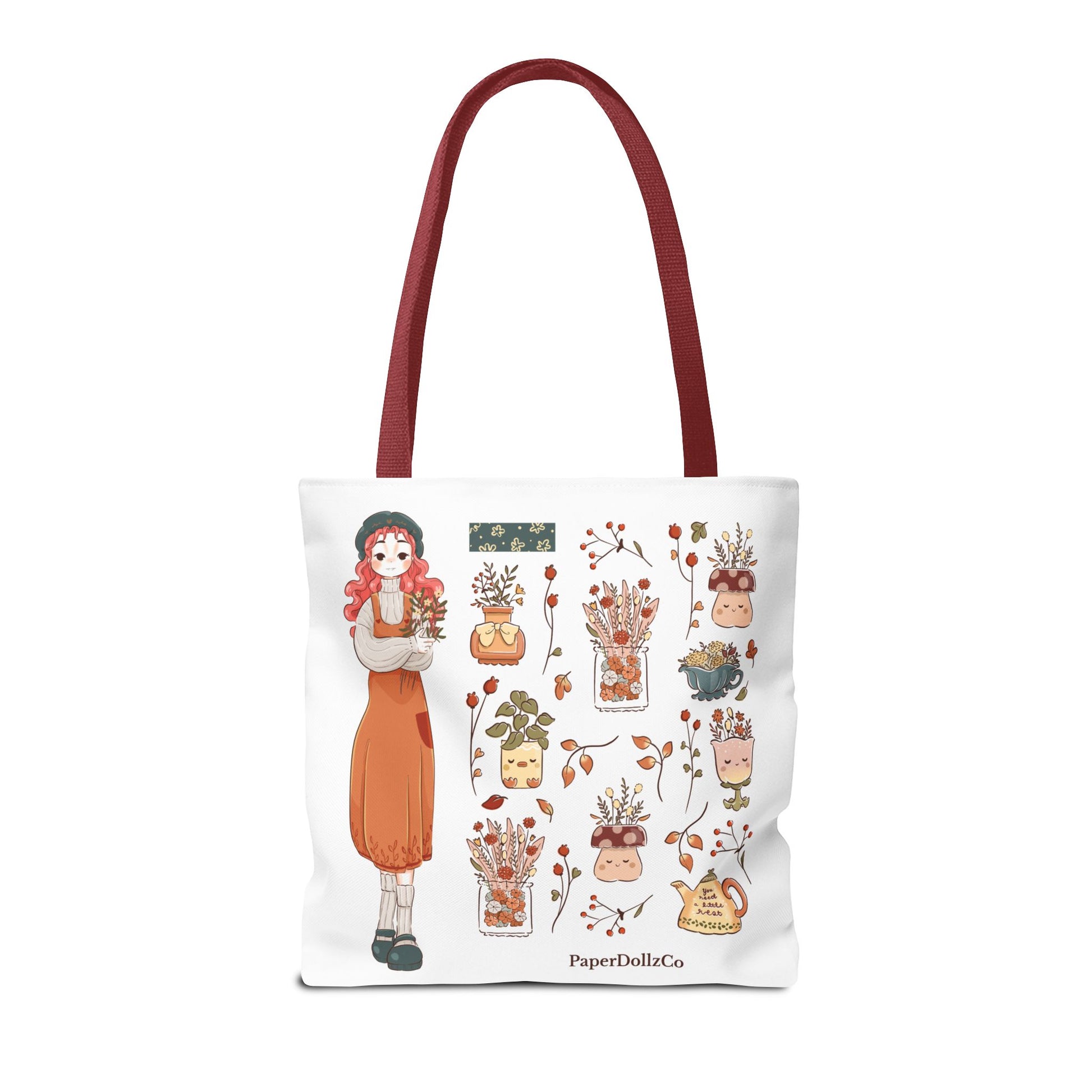 Autumn-Themed Tote Bag, Cozy Fall Essentials, Cute Eco-Friendly Shoulder Bag, Harvest Season Shopping Bag, Pumpkin Spice Carryall | Cherry Merch