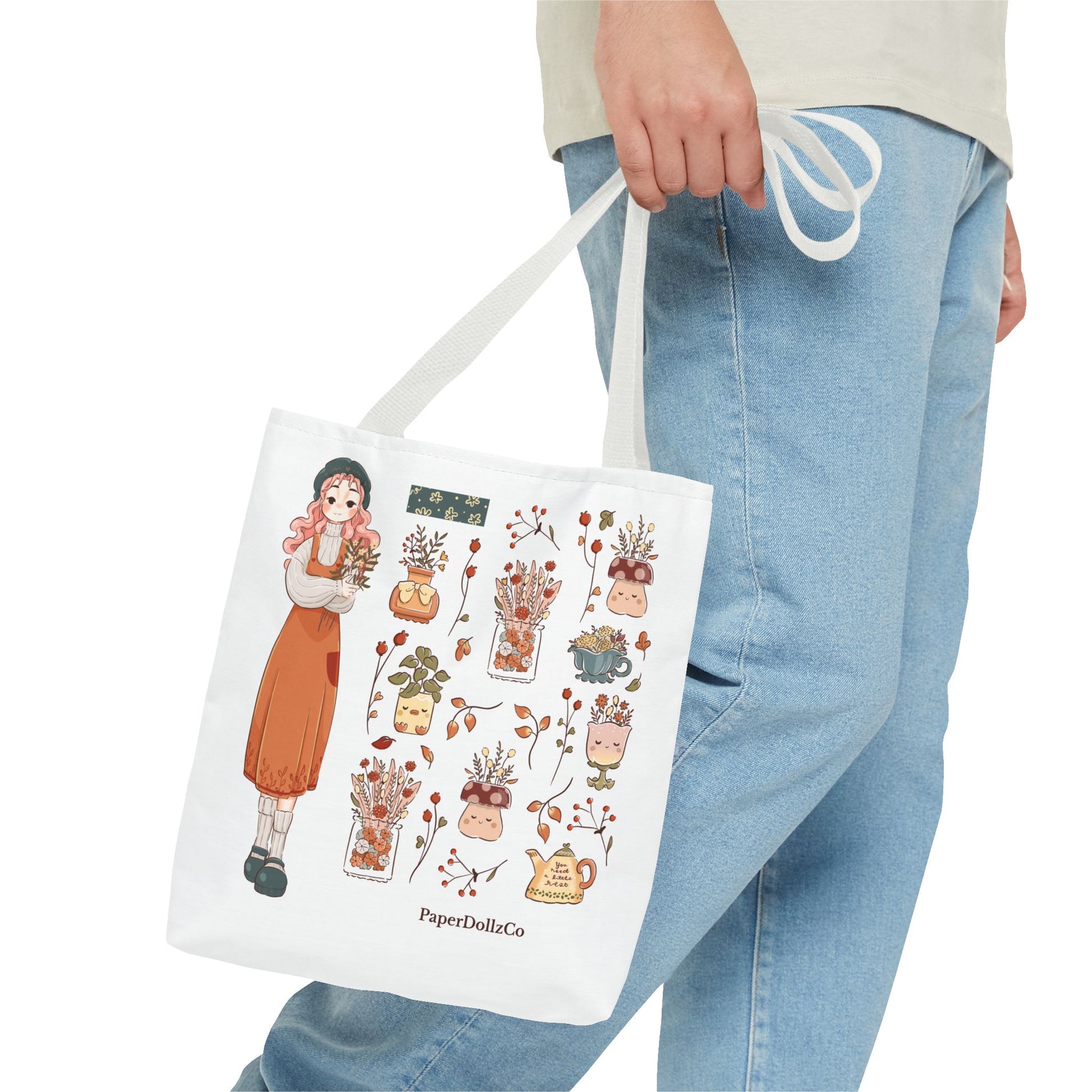 Autumn-Themed Tote Bag, Cozy Fall Essentials, Cute Eco-Friendly Shoulder Bag, Harvest Season Shopping Bag, Pumpkin Spice Carryall | Peach Merch