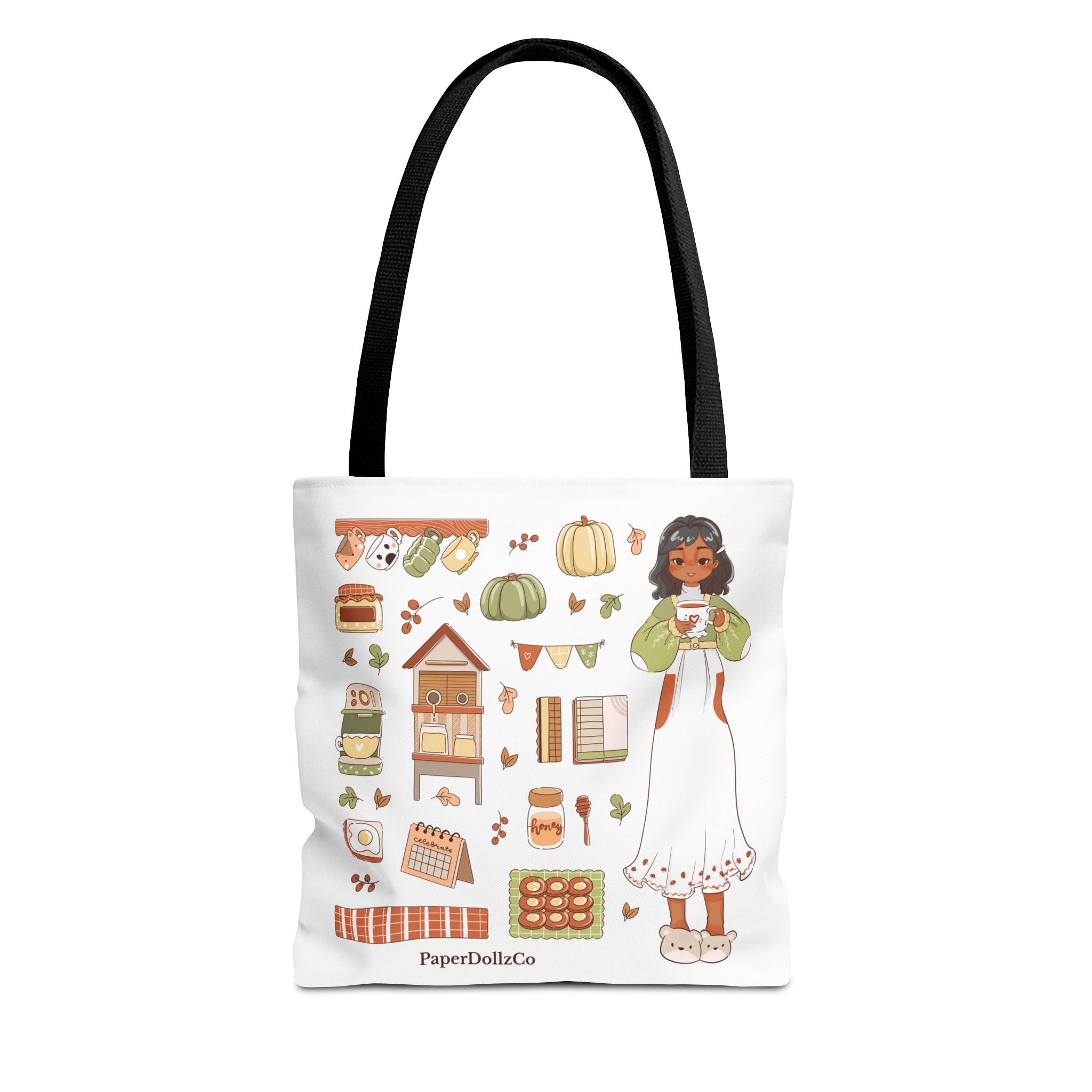 Autumn-Themed Tote Bag, Cozy Fall Essentials, Cute Eco-Friendly Shoulder Bag, Harvest Season Shopping Bag, Pumpkin Spice Carryall | Olive Merch