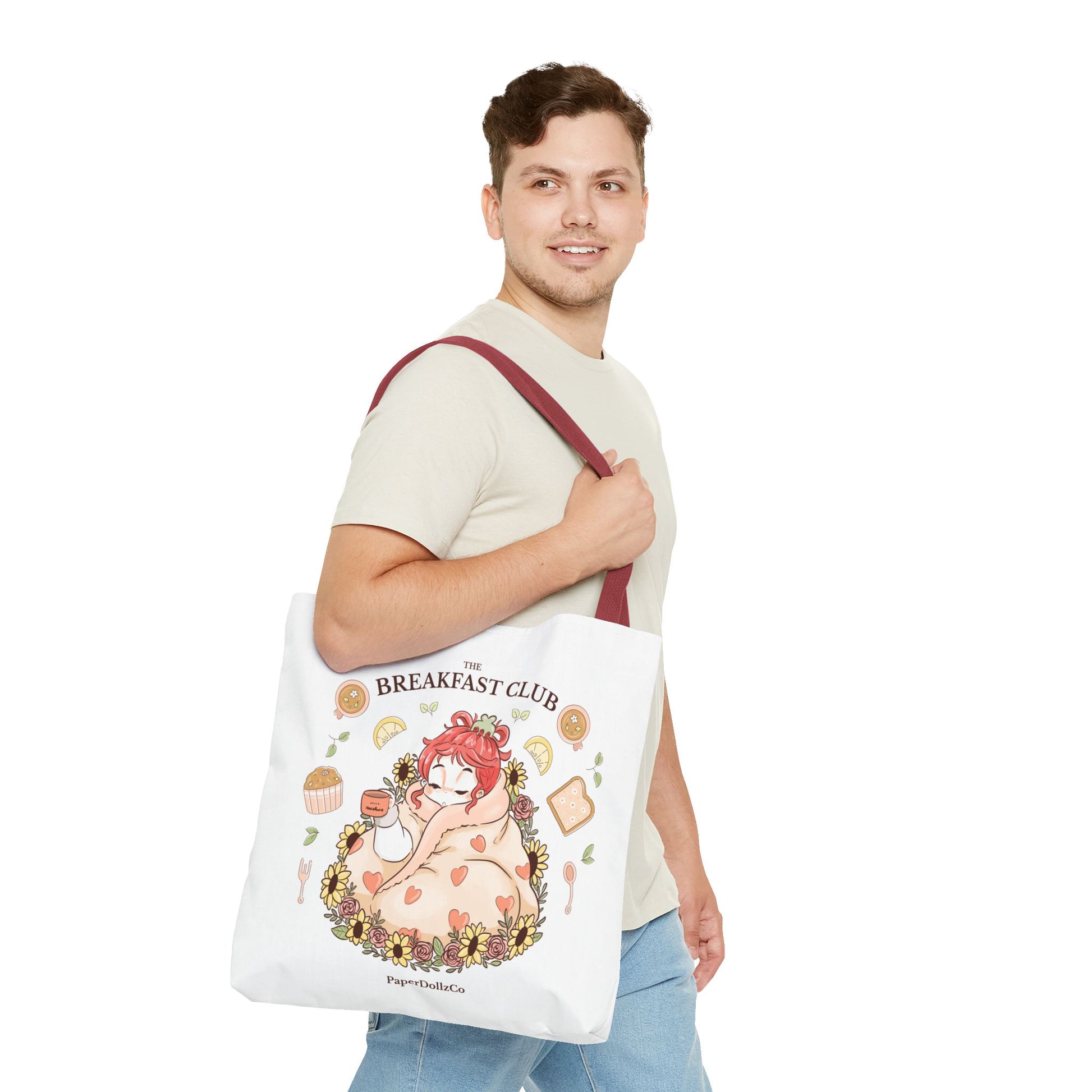Breakfast Club Tote Bag for Food Lovers, Stylish Grocery Tote, Cute Shopping Bag, Gift for Foodies, Eco-Friendly Accessory | Cherry Merch