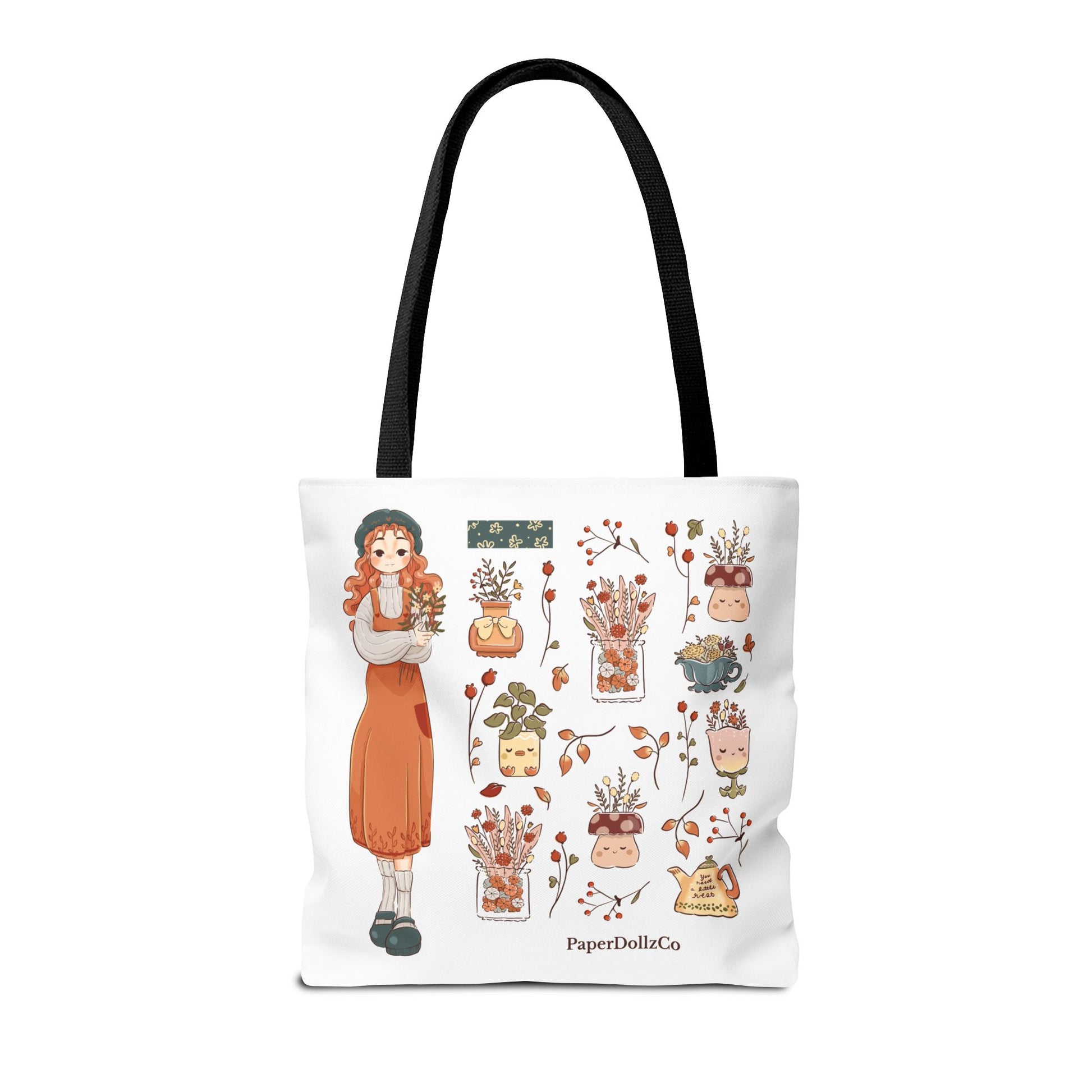 Autumn-Themed Tote Bag, Cozy Fall Essentials, Cute Eco-Friendly Shoulder Bag, Harvest Season Shopping Bag, Pumpkin Spice Carryall | Kiwi Merch
