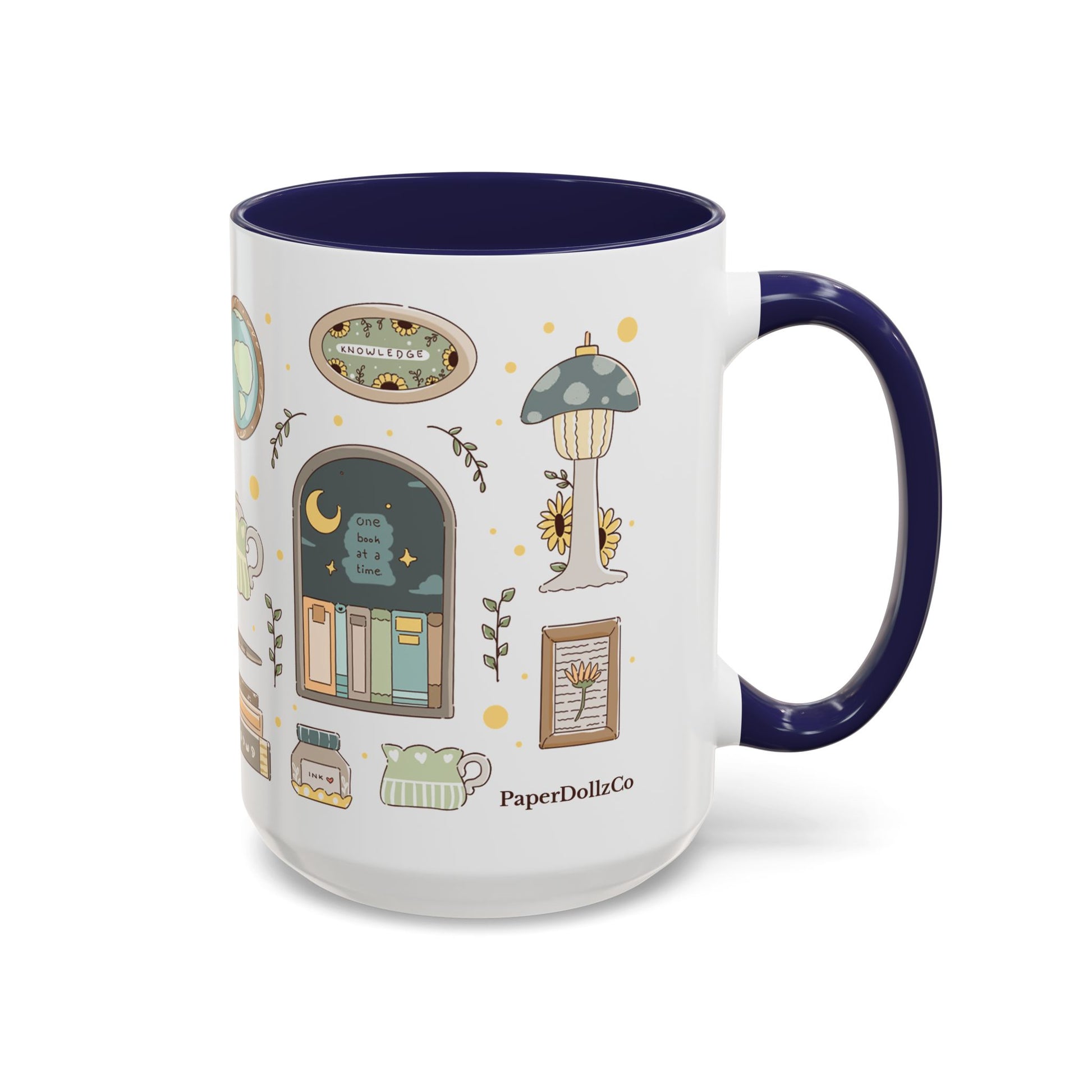 Whimsical Accent Coffee Mug - Cozy Home Vibes, Perfect Gift for Tea Lovers, Bookworms, and Relaxing Moments | Cotton Merch Mug