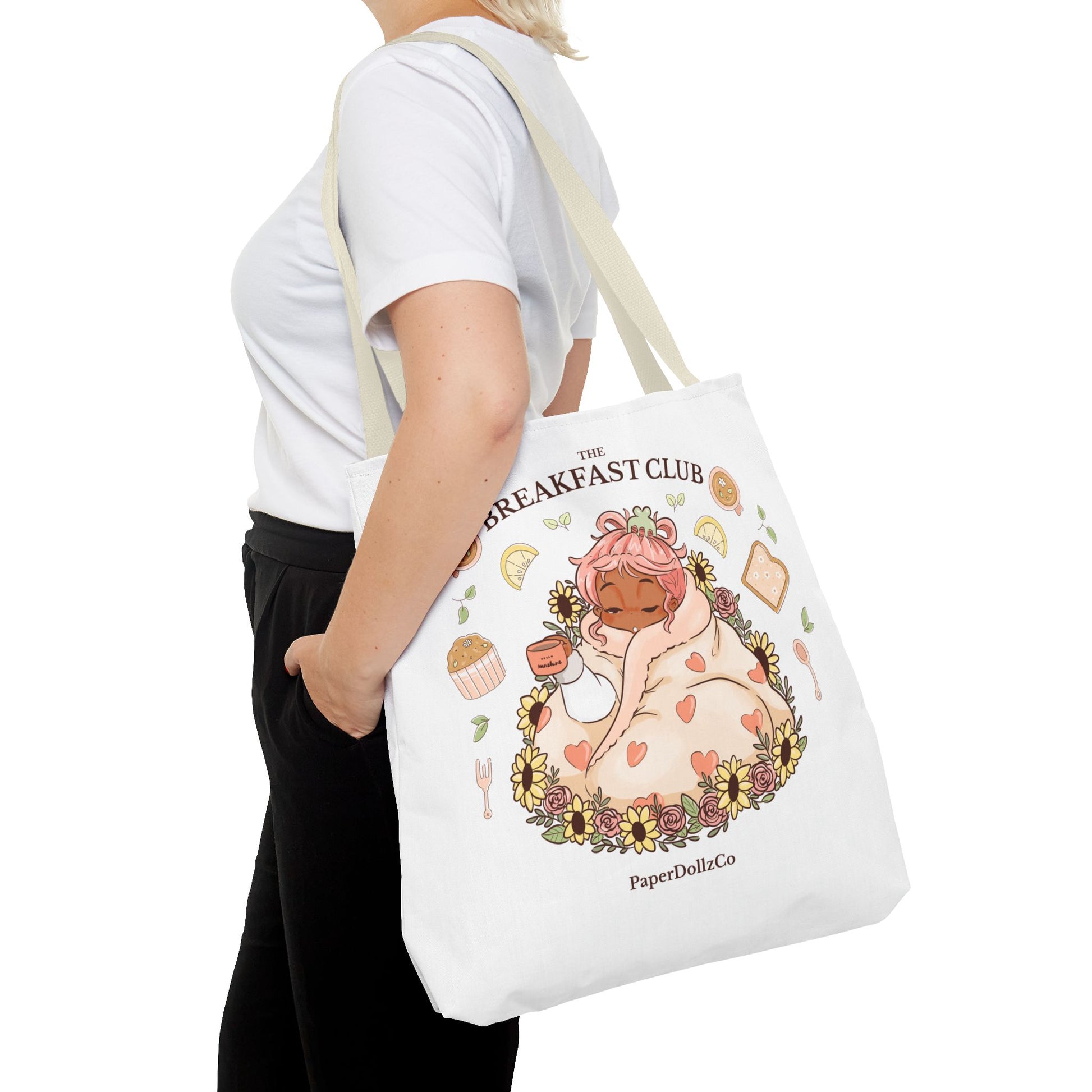 Breakfast Club Tote Bag for Food Lovers, Stylish Grocery Tote, Cute Shopping Bag, Gift for Foodies, Eco-Friendly Accessory | Apricot Merch