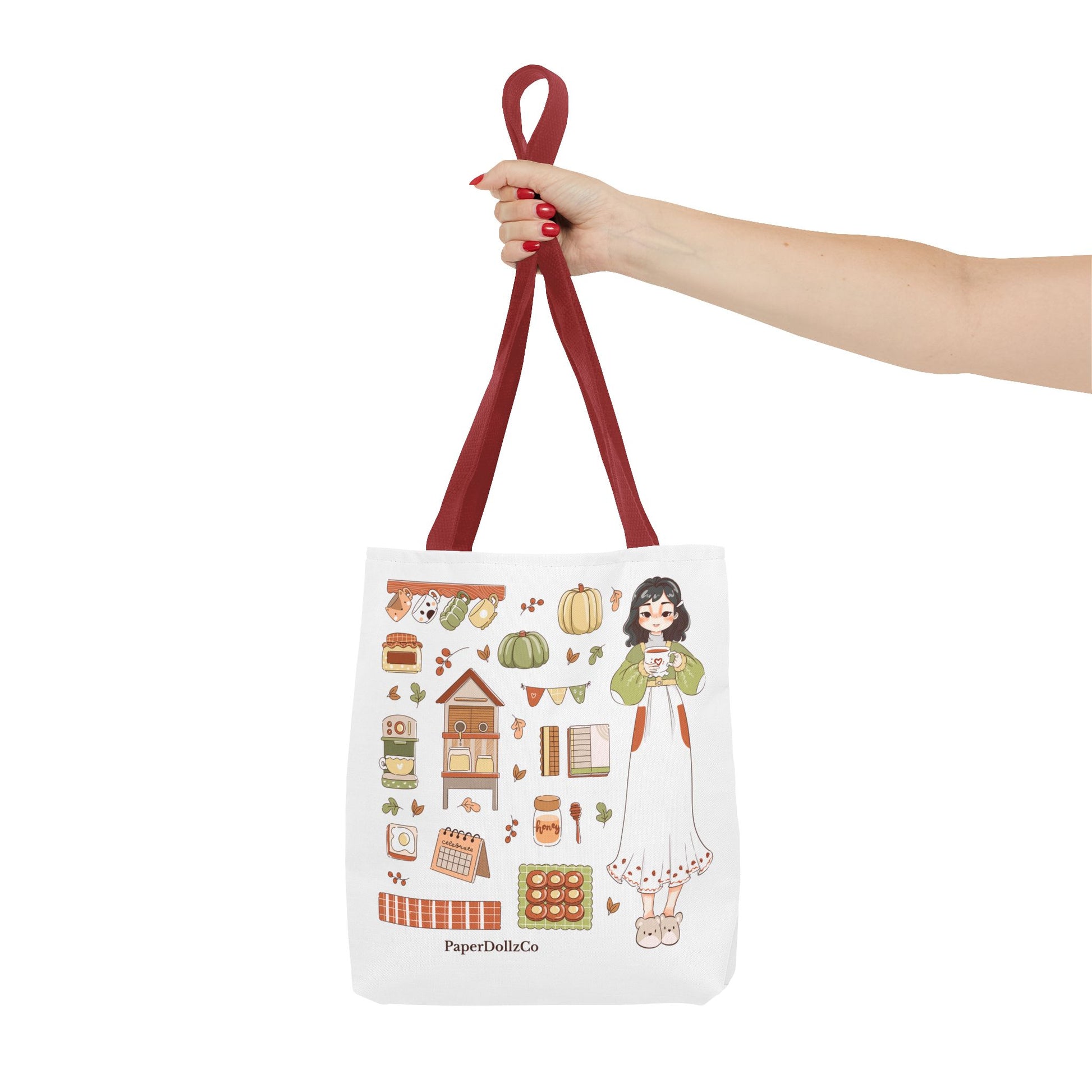 Autumn-Themed Tote Bag, Cozy Fall Essentials, Cute Eco-Friendly Shoulder Bag, Harvest Season Shopping Bag, Pumpkin Spice Carryall | Mulberry Merch