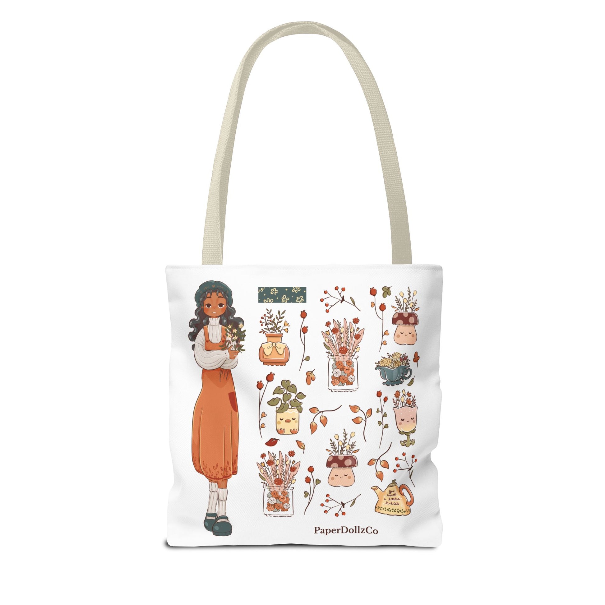 Autumn-Themed Tote Bag, Cozy Fall Essentials, Cute Eco-Friendly Shoulder Bag, Harvest Season Shopping Bag, Pumpkin Spice Carryall | Olive Merch