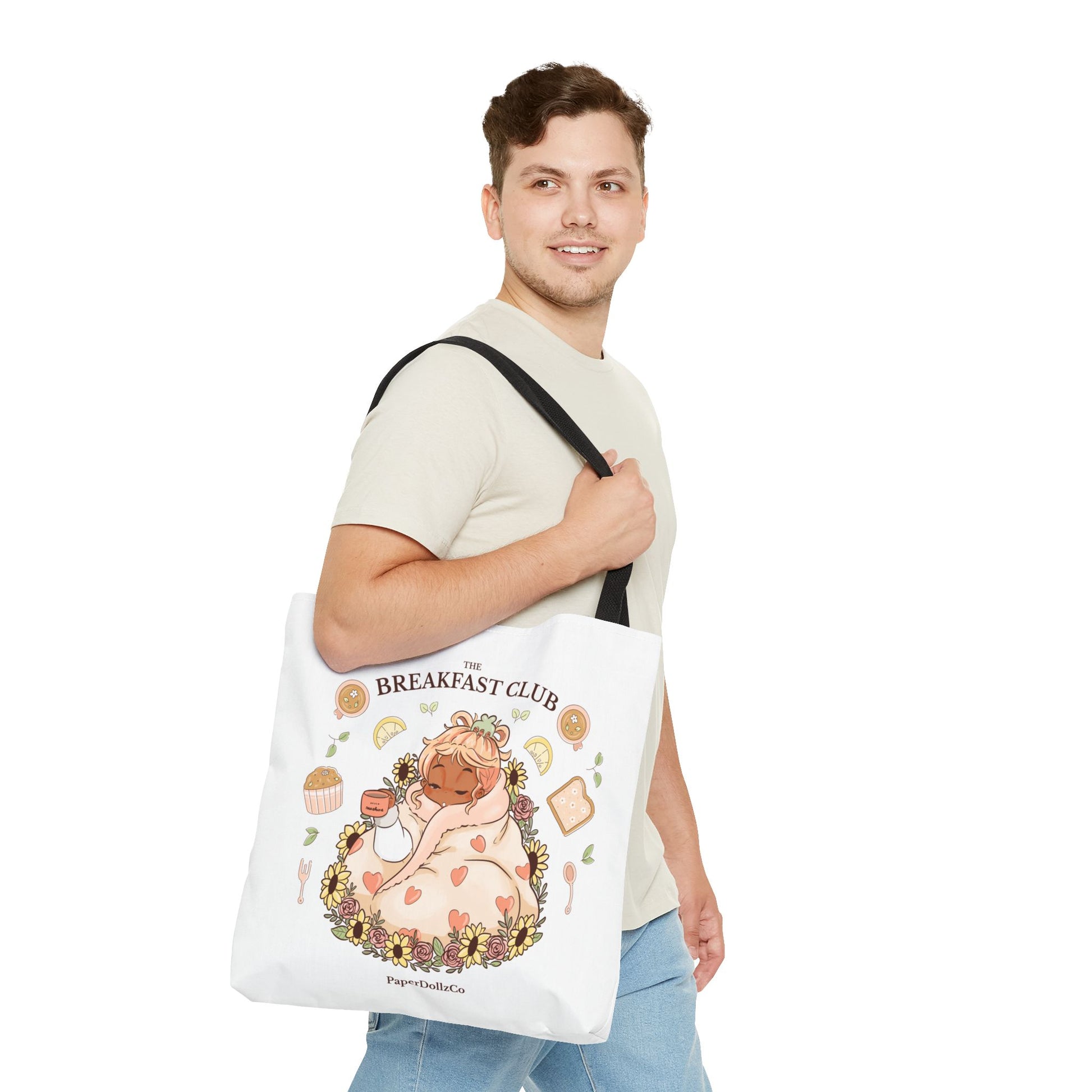 Breakfast Club Tote Bag for Food Lovers, Stylish Grocery Tote, Cute Shopping Bag, Gift for Foodies, Eco-Friendly Accessory | Mirabelle Merch