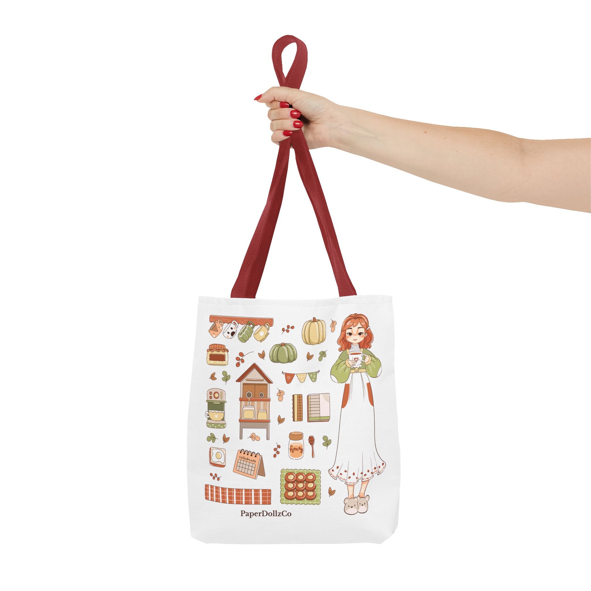 Autumn-Themed Tote Bag, Cozy Fall Essentials, Cute Eco-Friendly Shoulder Bag, Harvest Season Shopping Bag, Pumpkin Spice Carryall | Kiwi Merch