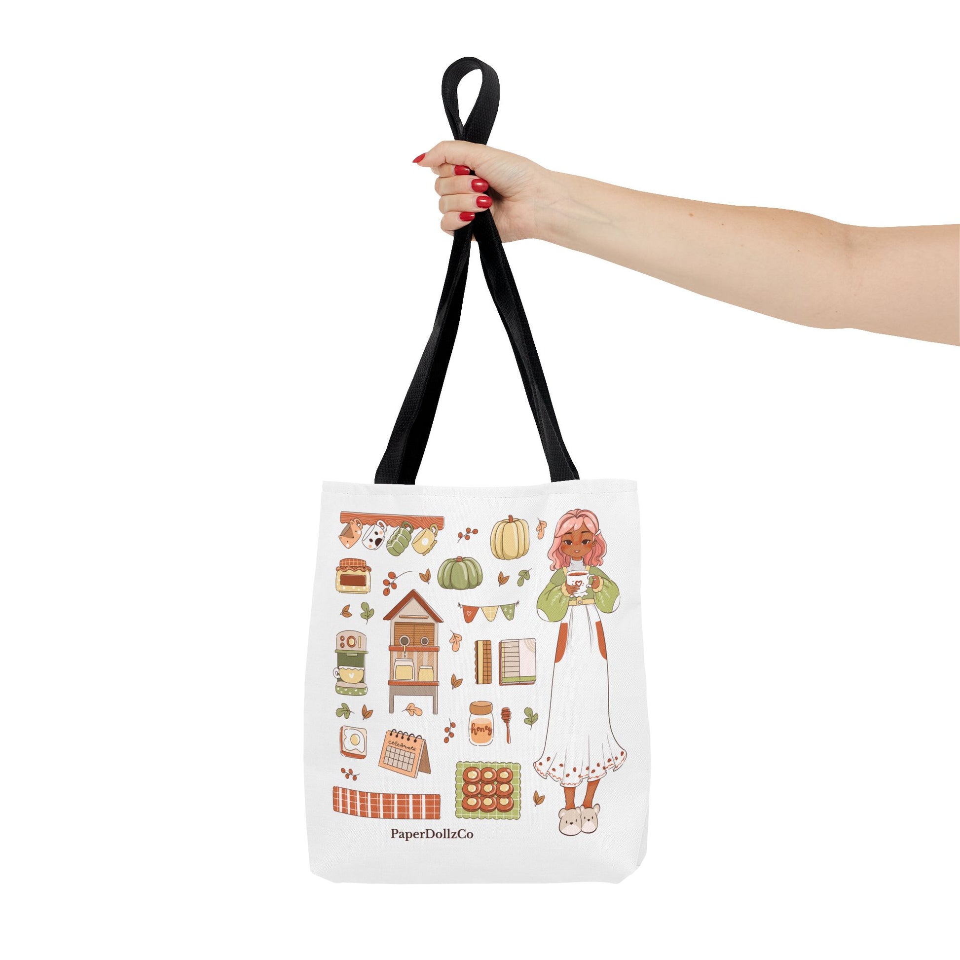 Autumn-Themed Tote Bag, Cozy Fall Essentials, Cute Eco-Friendly Shoulder Bag, Harvest Season Shopping Bag, Pumpkin Spice Carryall | Apricot Merch