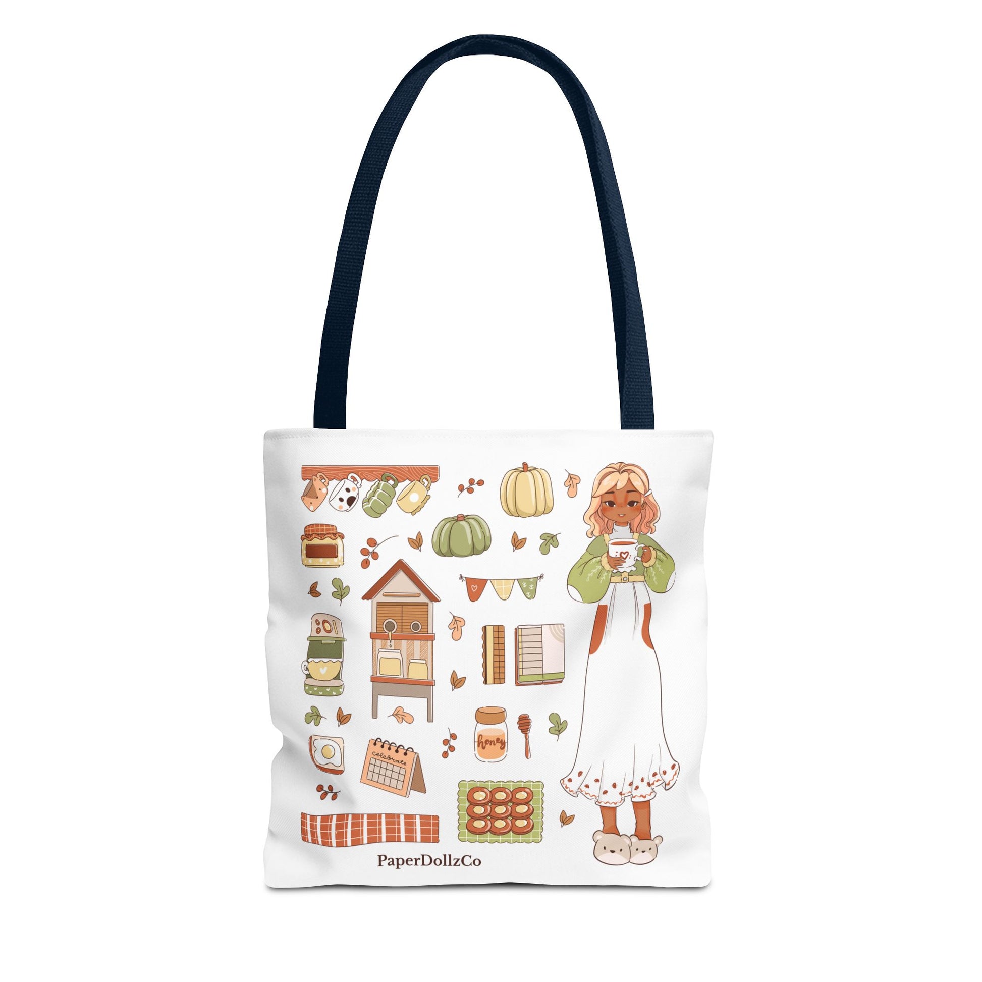 Autumn-Themed Tote Bag, Cozy Fall Essentials, Cute Eco-Friendly Shoulder Bag, Harvest Season Shopping Bag, Pumpkin Spice Carryall | Mirabelle Merch