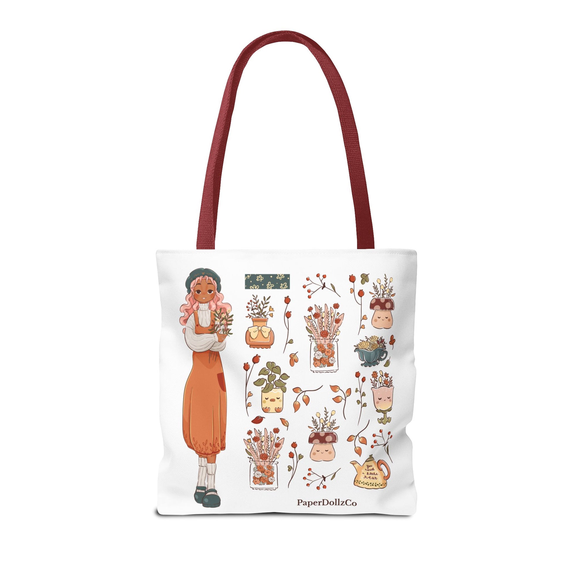 Autumn-Themed Tote Bag, Cozy Fall Essentials, Cute Eco-Friendly Shoulder Bag, Harvest Season Shopping Bag, Pumpkin Spice Carryall | Apricot Merch