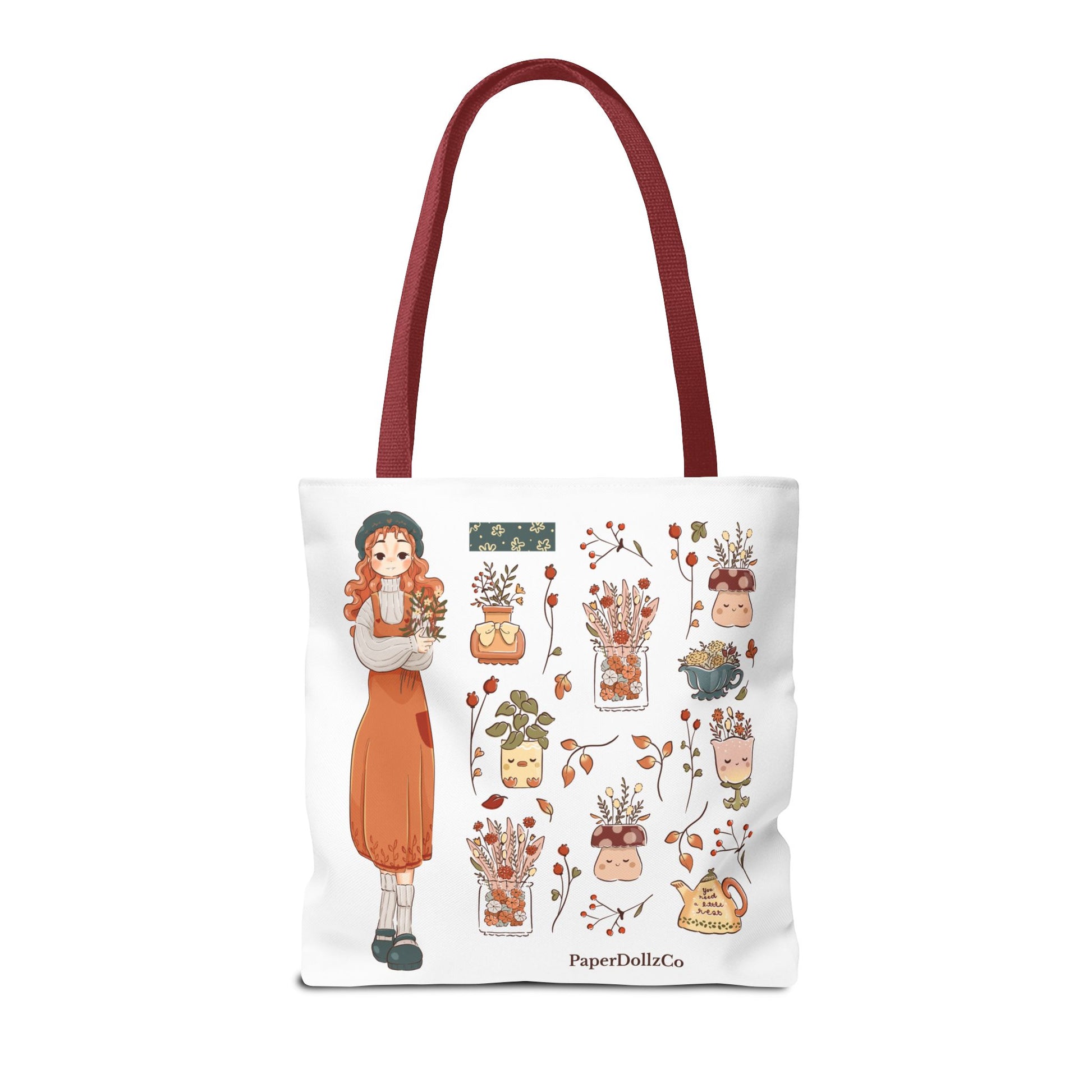 Autumn-Themed Tote Bag, Cozy Fall Essentials, Cute Eco-Friendly Shoulder Bag, Harvest Season Shopping Bag, Pumpkin Spice Carryall | Kiwi Merch