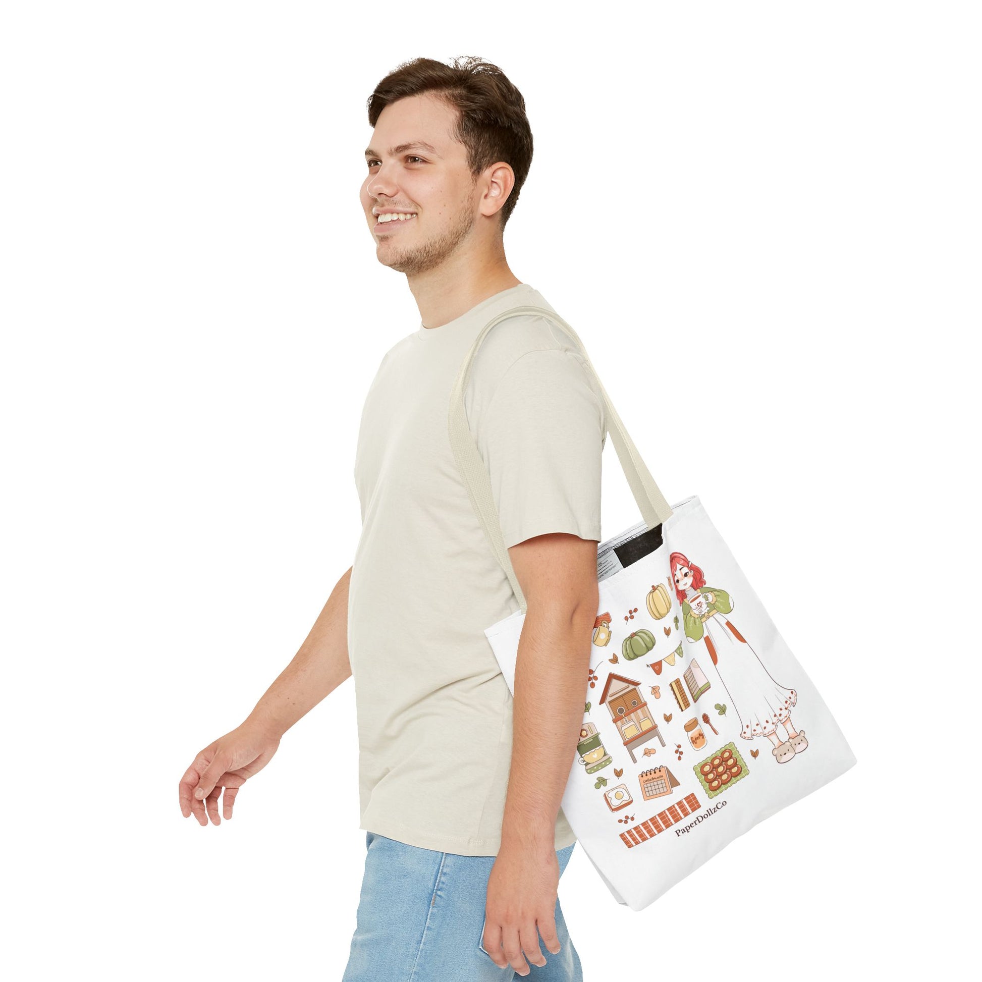 Autumn-Themed Tote Bag, Cozy Fall Essentials, Cute Eco-Friendly Shoulder Bag, Harvest Season Shopping Bag, Pumpkin Spice Carryall | Cherry Merch