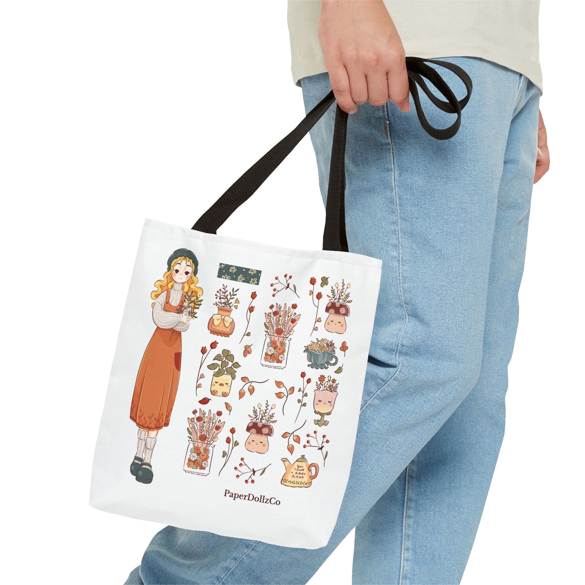 Themed Tote Bag, Cozy Fall Essentials, Cute Eco-Friendly Shoulder Bag, Harvest Season Shopping Bag, Pumpkin Spice Carryall | Lemon Merch