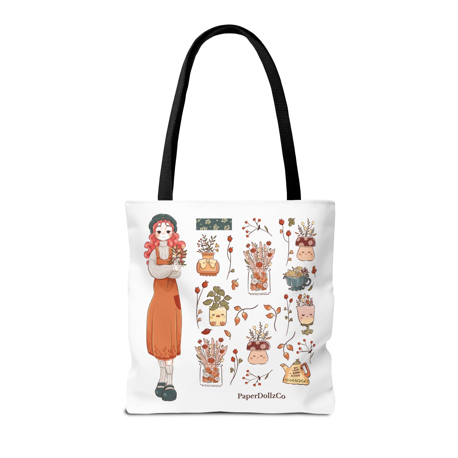 Autumn-Themed Tote Bag, Cozy Fall Essentials, Cute Eco-Friendly Shoulder Bag, Harvest Season Shopping Bag, Pumpkin Spice Carryall | Cherry Merch