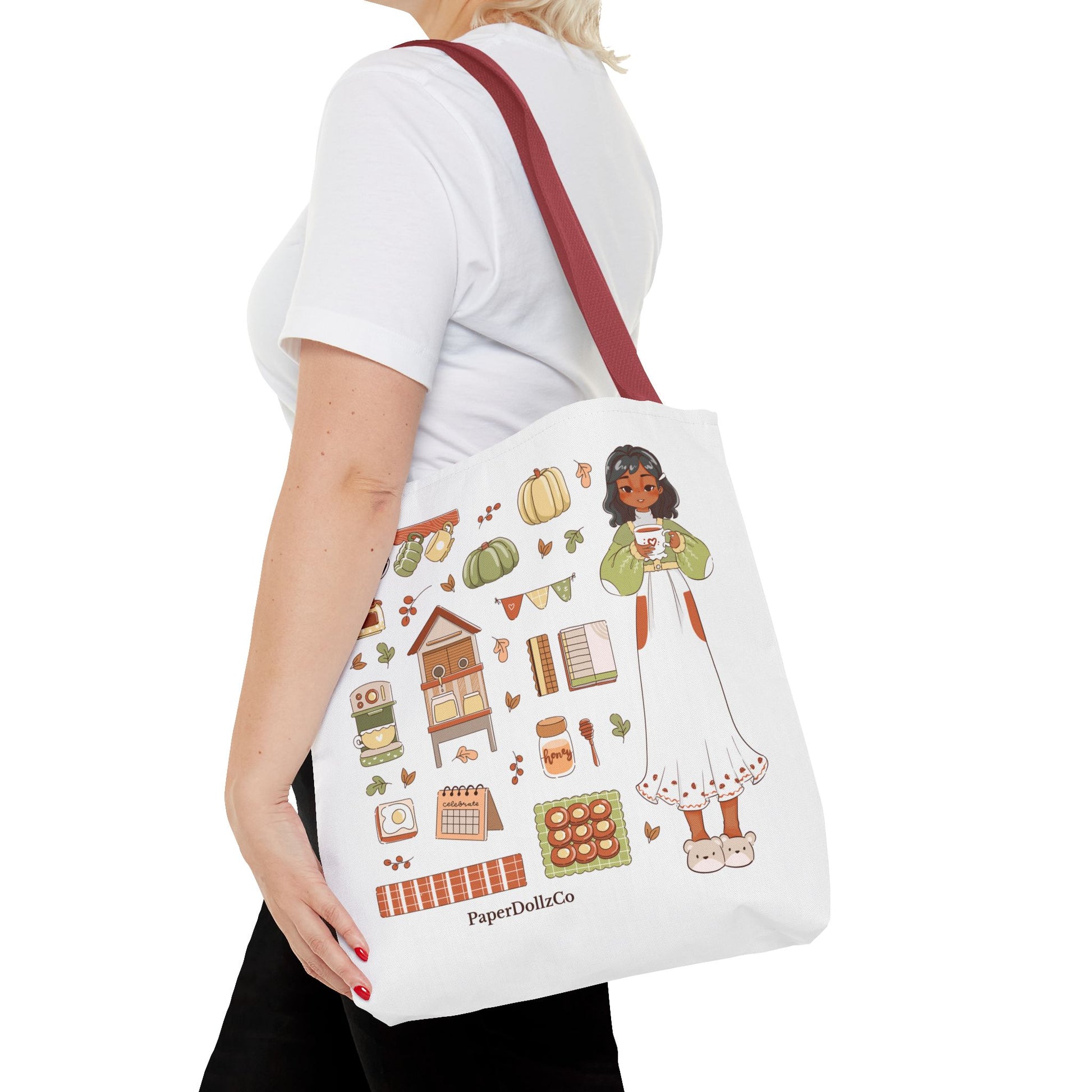 Autumn-Themed Tote Bag, Cozy Fall Essentials, Cute Eco-Friendly Shoulder Bag, Harvest Season Shopping Bag, Pumpkin Spice Carryall | Olive Merch