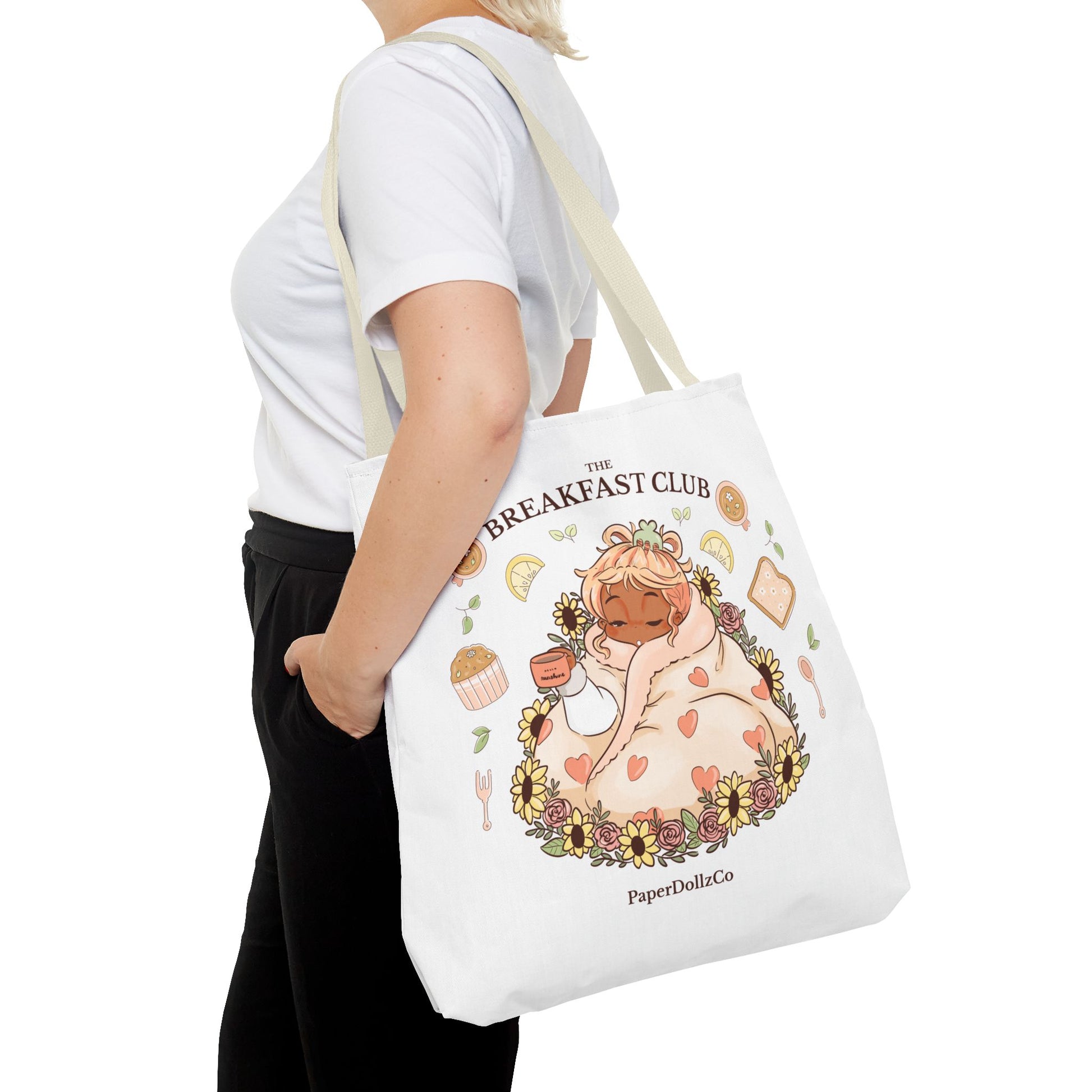 Breakfast Club Tote Bag for Food Lovers, Stylish Grocery Tote, Cute Shopping Bag, Gift for Foodies, Eco-Friendly Accessory | Mirabelle Merch