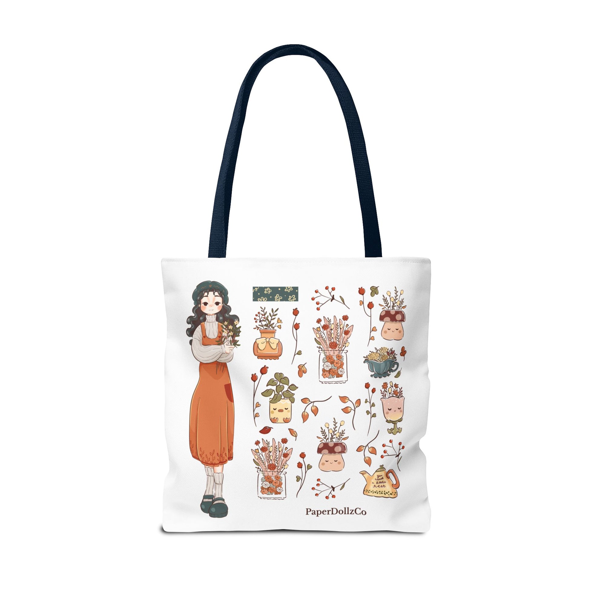 Autumn-Themed Tote Bag, Cozy Fall Essentials, Cute Eco-Friendly Shoulder Bag, Harvest Season Shopping Bag, Pumpkin Spice Carryall | Mulberry Merch