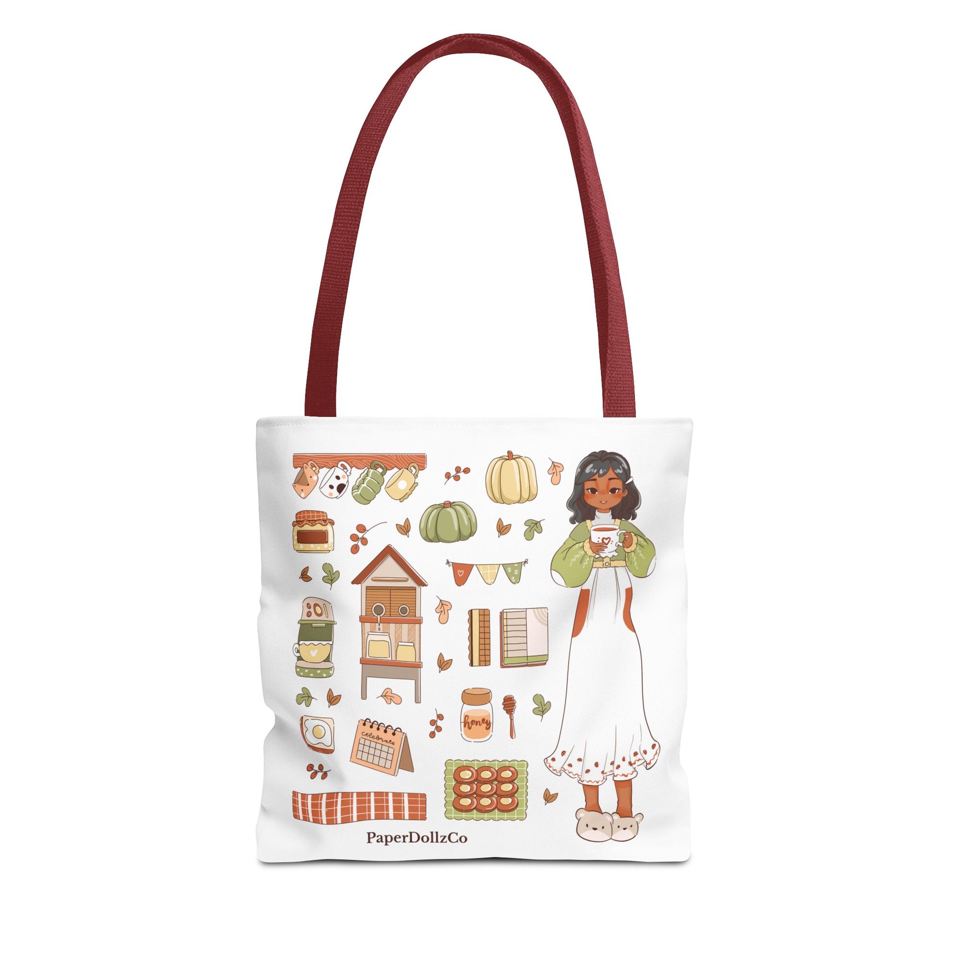 Autumn-Themed Tote Bag, Cozy Fall Essentials, Cute Eco-Friendly Shoulder Bag, Harvest Season Shopping Bag, Pumpkin Spice Carryall | Olive Merch