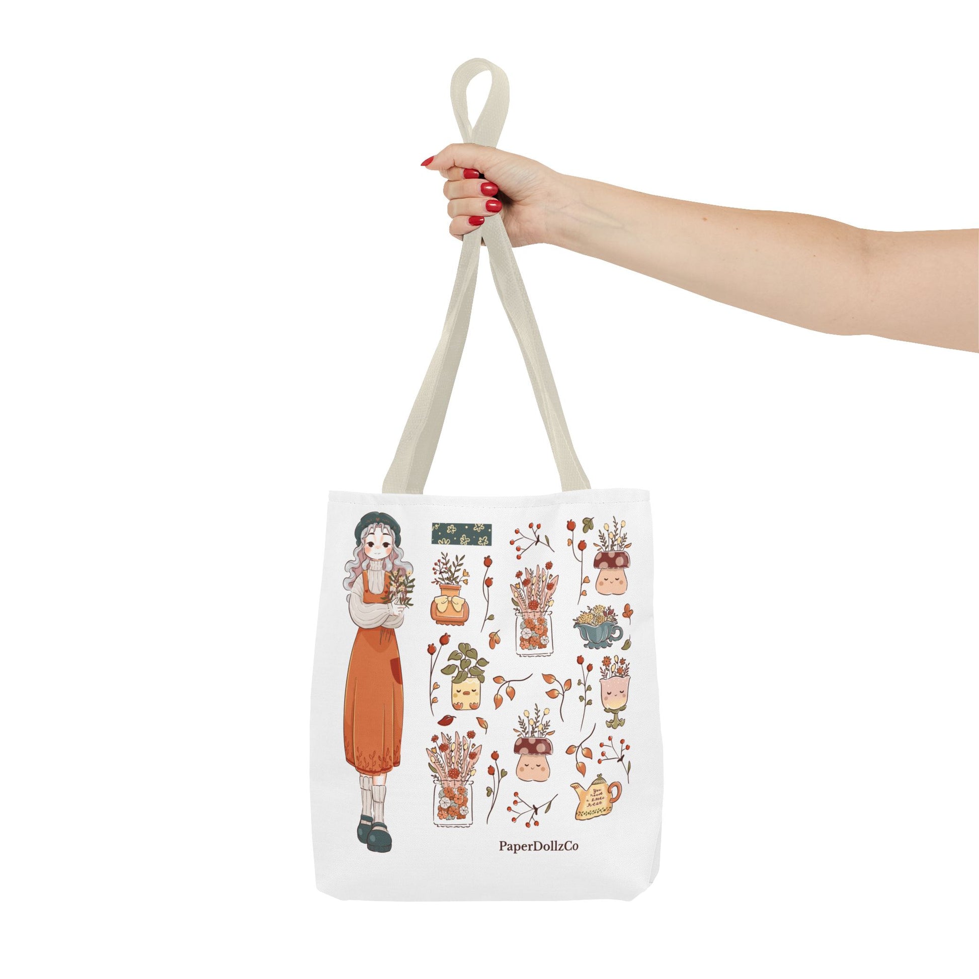 Autumn-Themed Tote Bag, Cozy Fall Essentials, Cute Eco-Friendly Shoulder Bag, Harvest Season Shopping Bag, Pumpkin Spice Carryall | Cotton Merch
