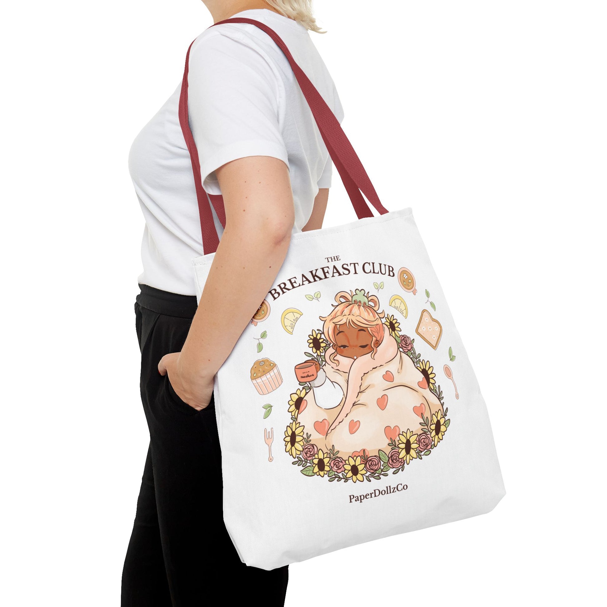 Breakfast Club Tote Bag for Food Lovers, Stylish Grocery Tote, Cute Shopping Bag, Gift for Foodies, Eco-Friendly Accessory | Mirabelle Merch