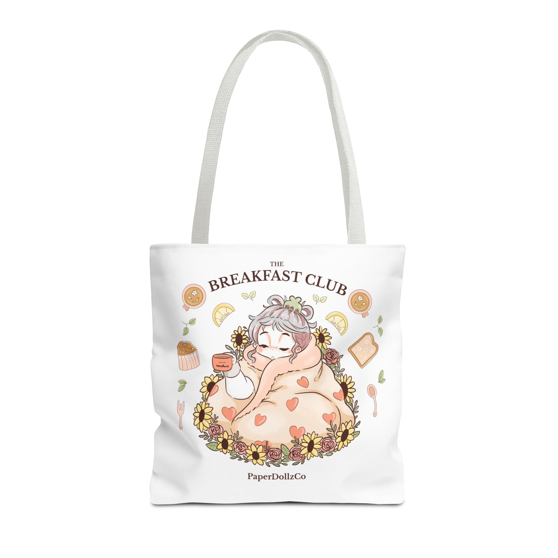 Breakfast Club Tote Bag for Food Lovers, Stylish Grocery Tote, Cute Shopping Bag, Gift for Foodies, Eco-Friendly Accessory | Cotton Merch