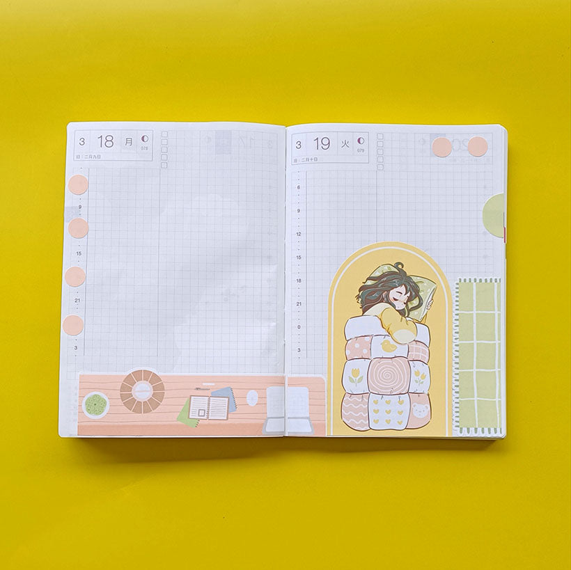 Cozy Sweet Dreams Hobonichi A6 Daily Sticker Kit - a047