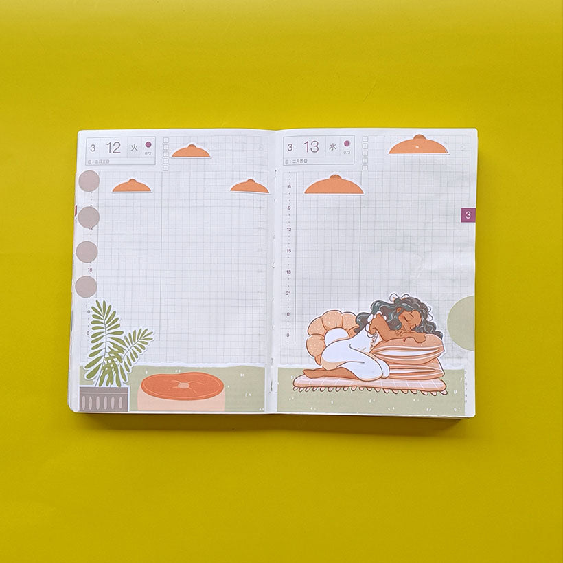 Placid Sweet Dreams Hobonichi A6 Daily Sticker Kit - a050