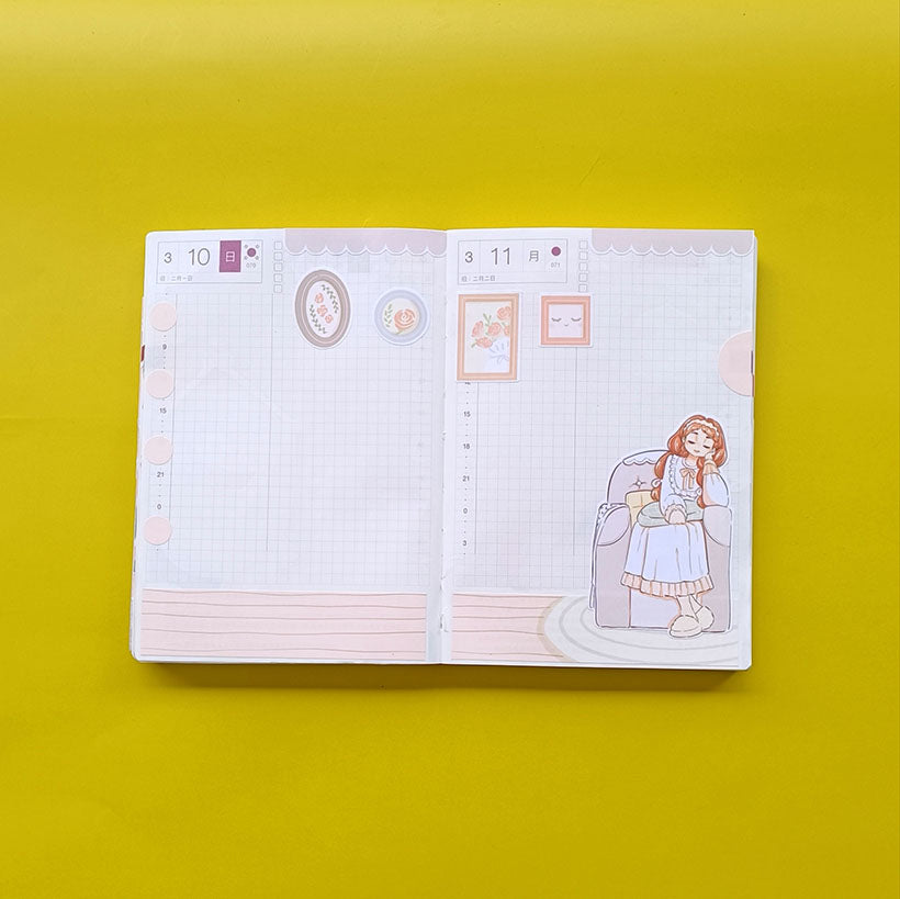 Calm Sweet Dreams Hobonichi A6 Daily Sticker Kit - a048