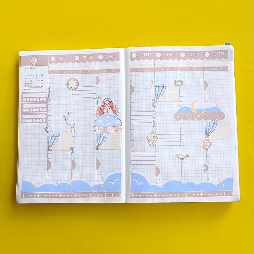 Peaceful Sweet Dreams Hobonichi Cousin Weekly Kit - hcwk086