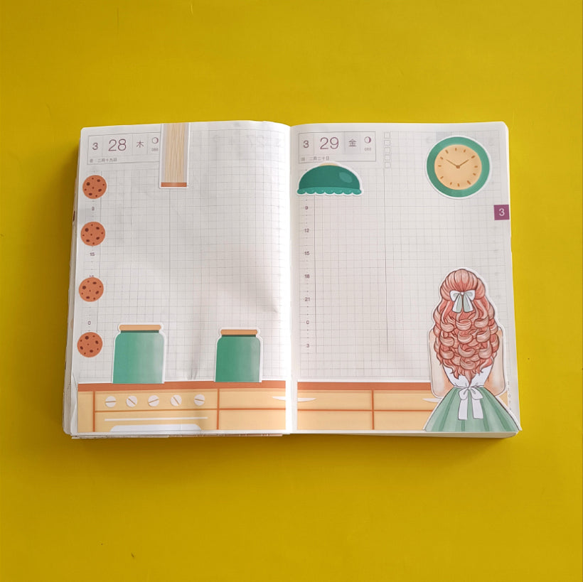 Kitchen Crowning Glory Hobonichi A6 Daily Sticker Kit - a055