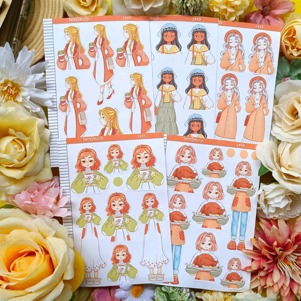 Home Fabulous Fall Just Dolls Stickers | J425