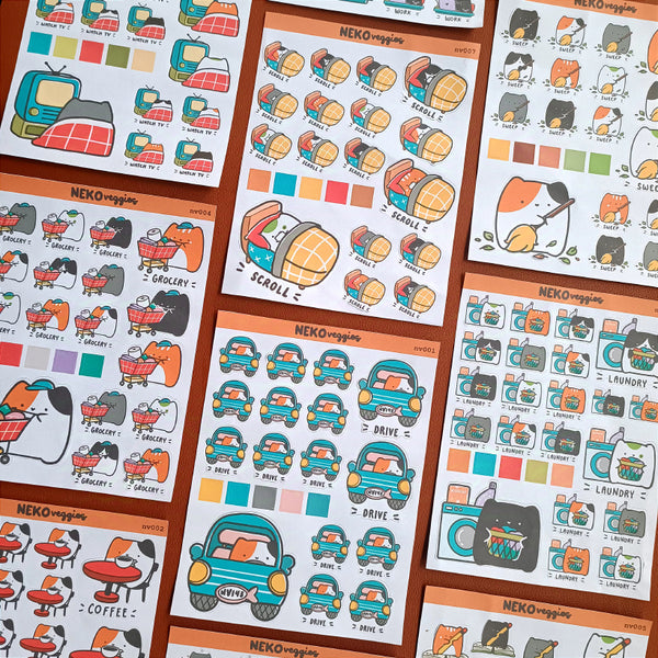 Work Activity Neko Sticker | nv010