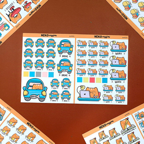 Daily Life Neko Veggies Sticker Book | nvb001