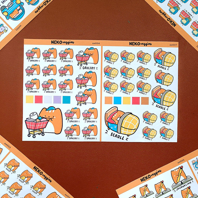 Daily Life Neko Veggies Sticker Book | nvb001