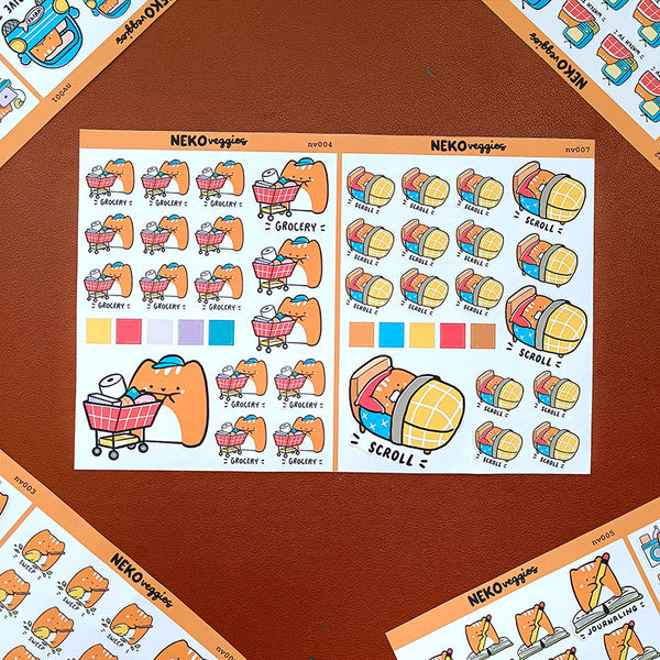 Daily Life Neko Veggies Sticker Book | nvb001