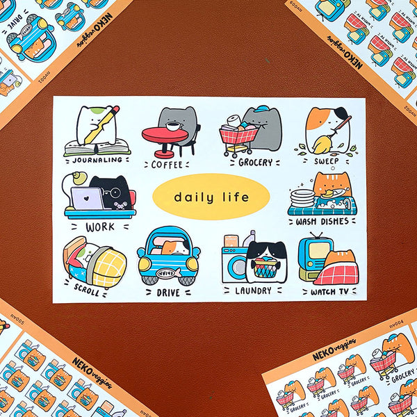 Daily Life Neko Veggies Sticker Book | nvb001