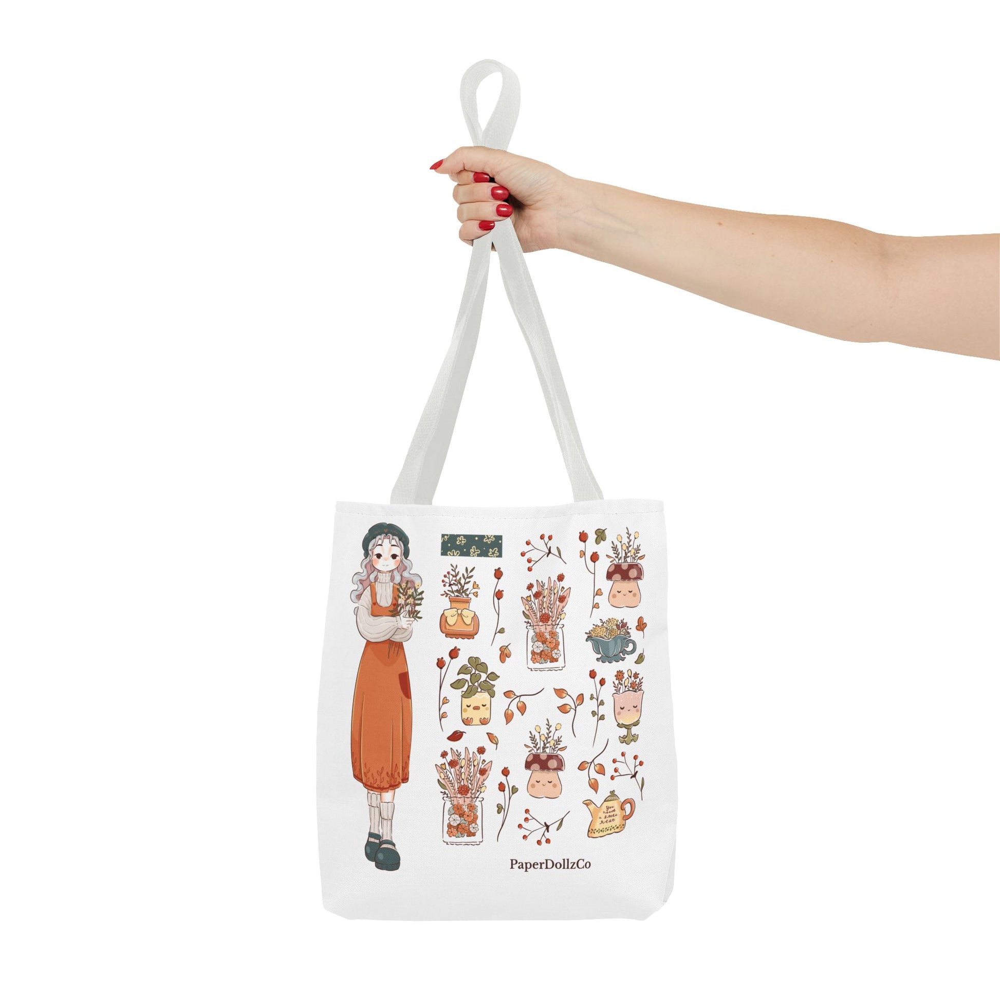 Autumn-Themed Tote Bag, Cozy Fall Essentials, Cute Eco-Friendly Shoulder Bag, Harvest Season Shopping Bag, Pumpkin Spice Carryall | Cotton Merch