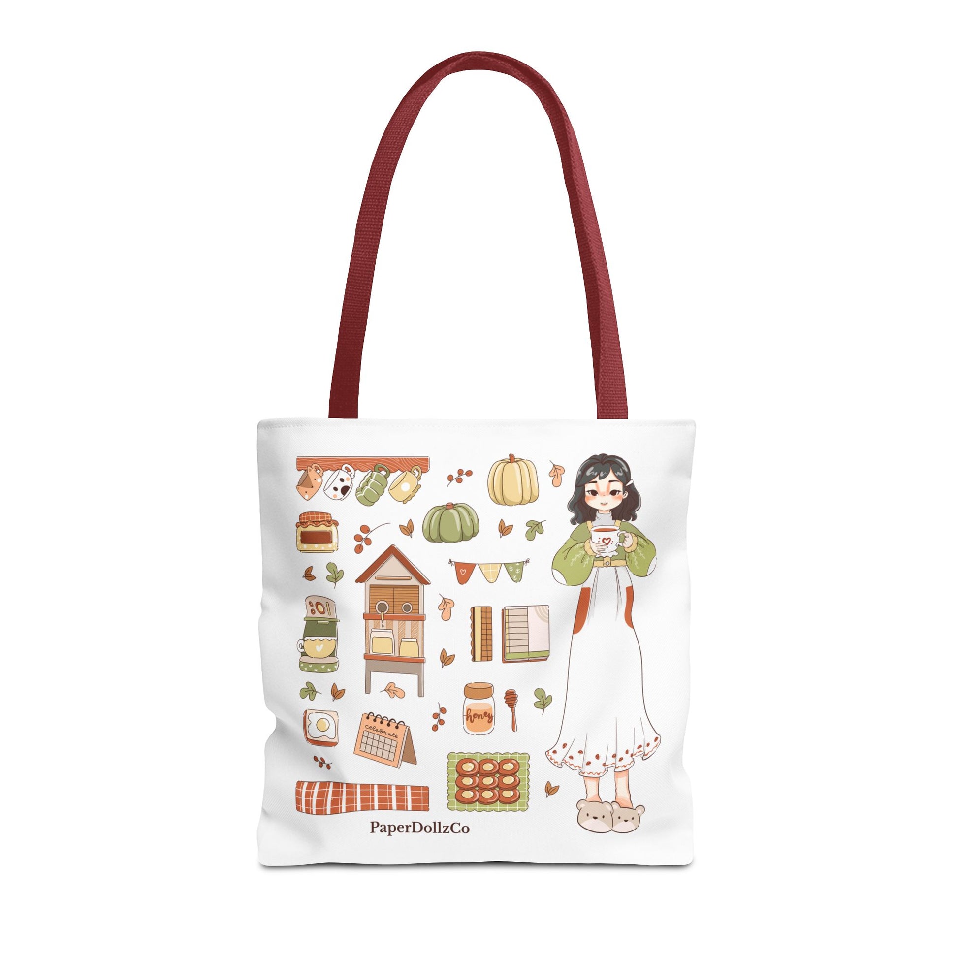 Autumn-Themed Tote Bag, Cozy Fall Essentials, Cute Eco-Friendly Shoulder Bag, Harvest Season Shopping Bag, Pumpkin Spice Carryall | Mulberry Merch