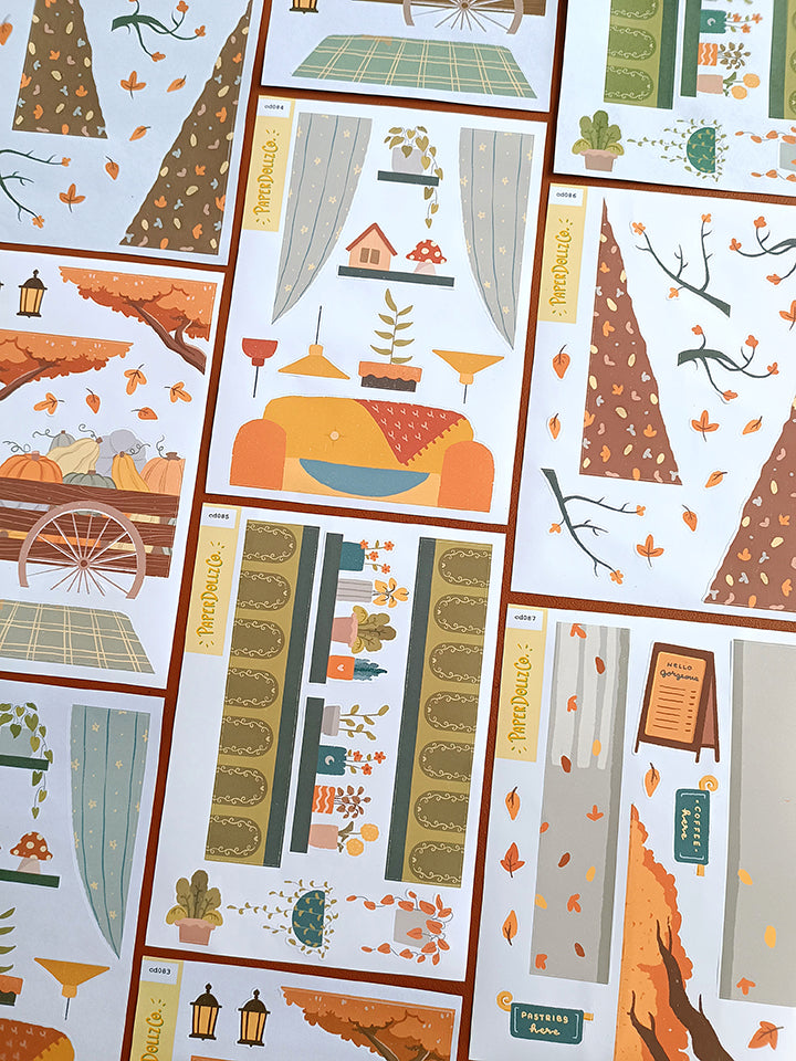 Cozy Harvest | Hobonichi | Cousin Daily Sticker Kit | Cd087