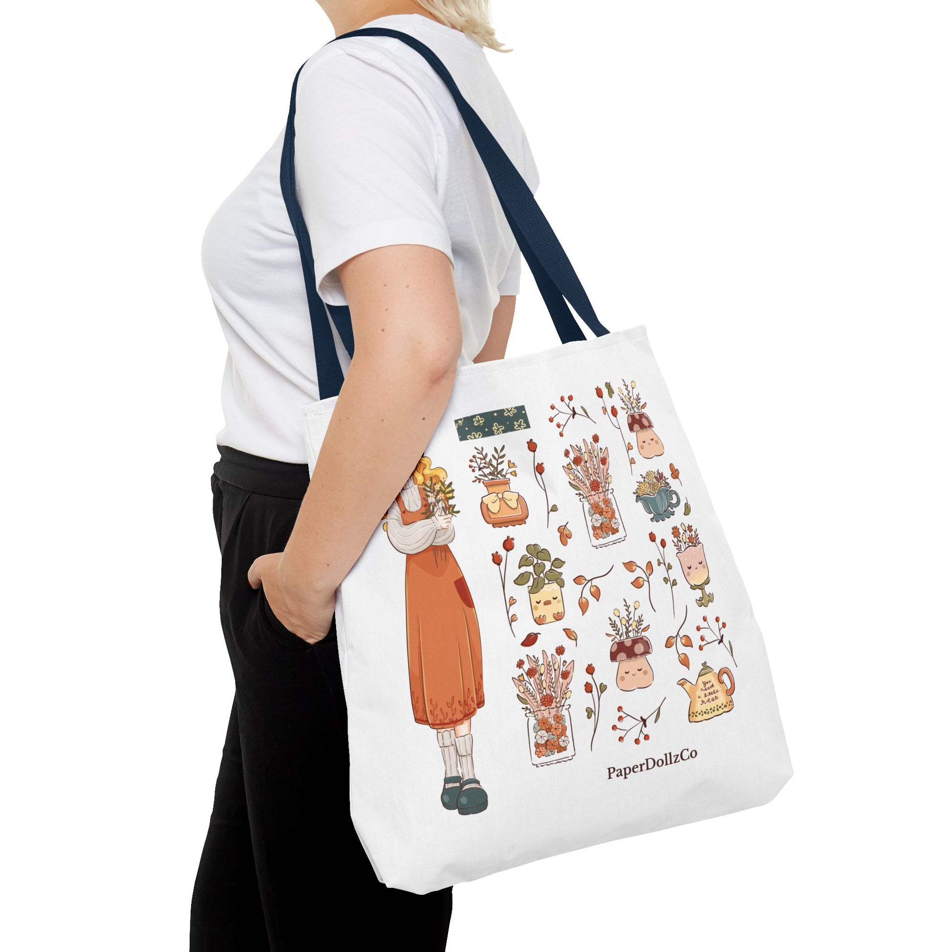Themed Tote Bag, Cozy Fall Essentials, Cute Eco-Friendly Shoulder Bag, Harvest Season Shopping Bag, Pumpkin Spice Carryall | Lemon Merch