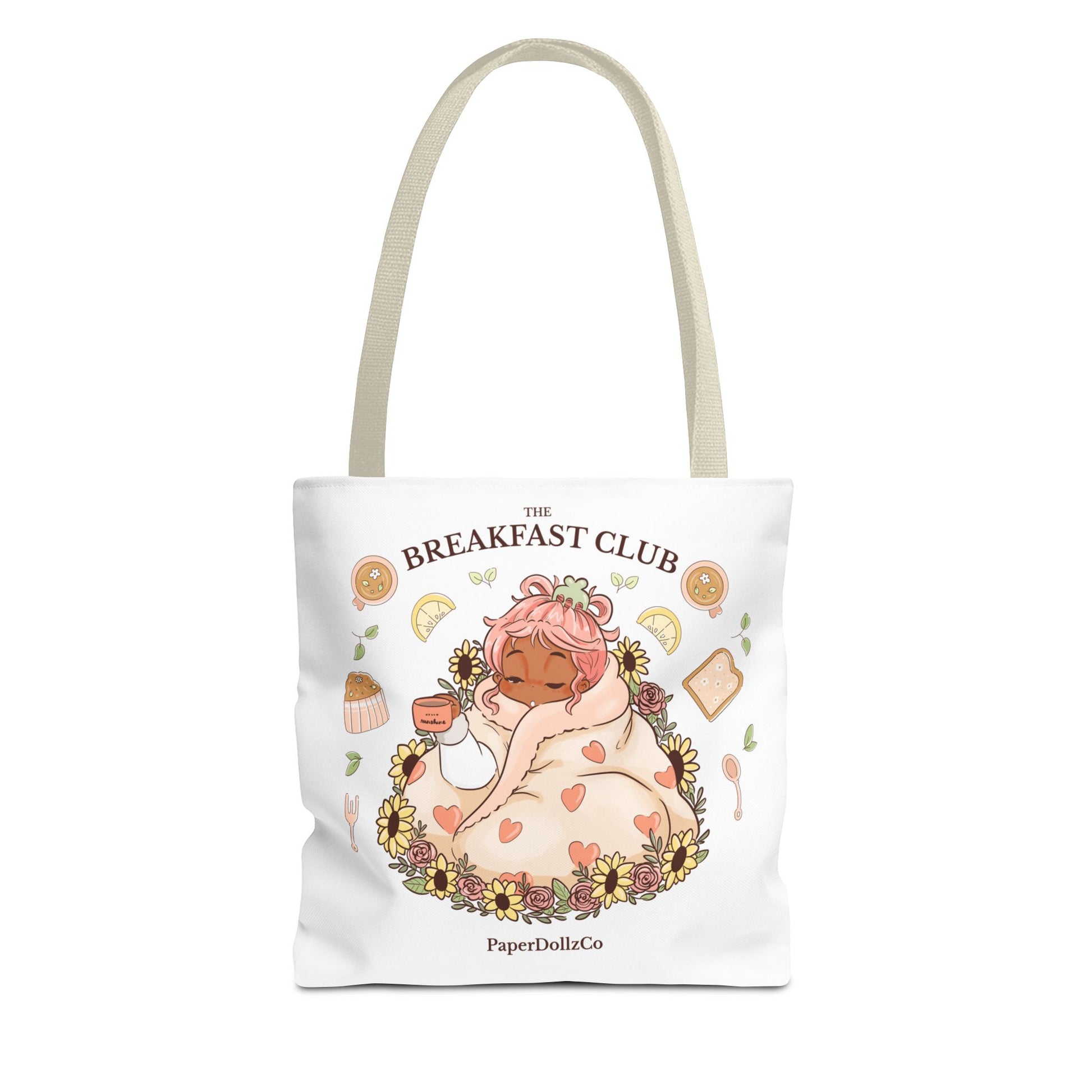 Breakfast Club Tote Bag for Food Lovers, Stylish Grocery Tote, Cute Shopping Bag, Gift for Foodies, Eco-Friendly Accessory | Apricot Merch