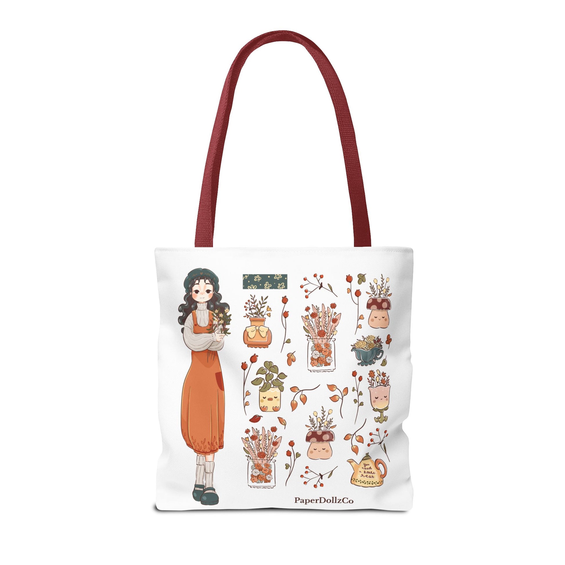 Autumn-Themed Tote Bag, Cozy Fall Essentials, Cute Eco-Friendly Shoulder Bag, Harvest Season Shopping Bag, Pumpkin Spice Carryall | Mulberry Merch