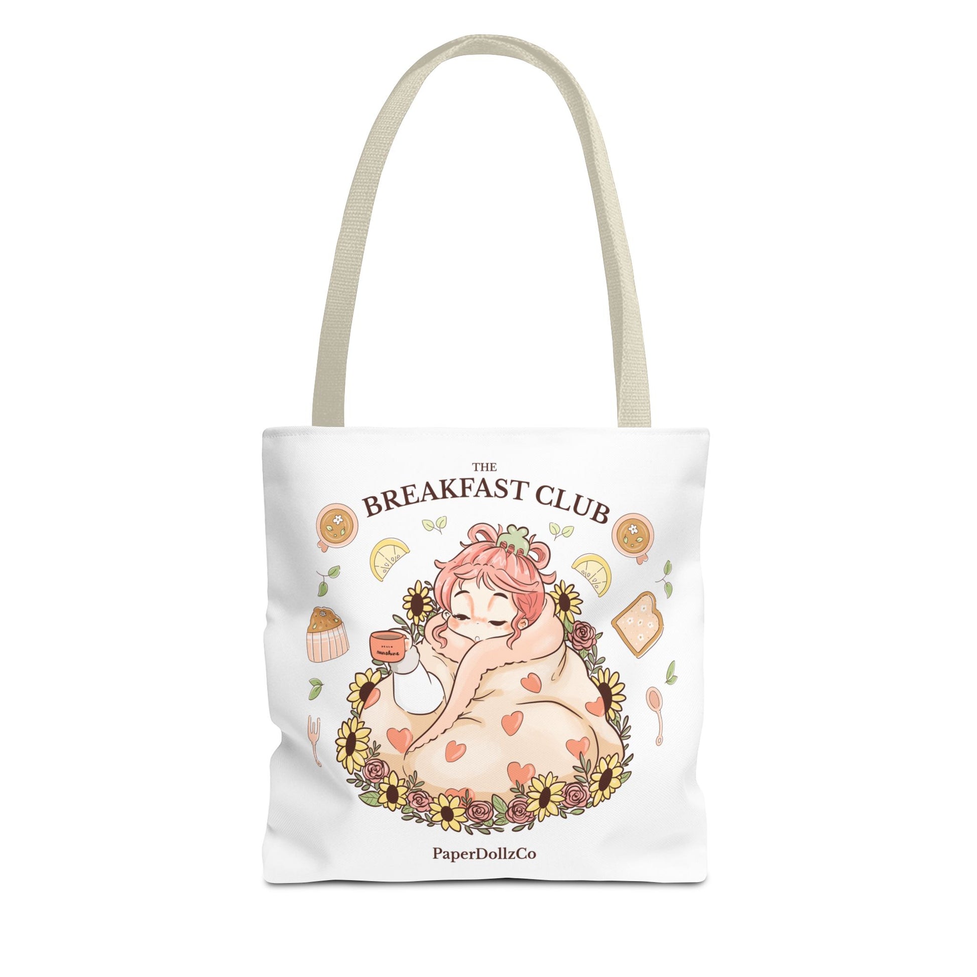 Breakfast Club Tote Bag for Food Lovers, Stylish Grocery Tote, Cute Shopping Bag, Gift for Foodies, Eco-Friendly Accessory | Peach Merch