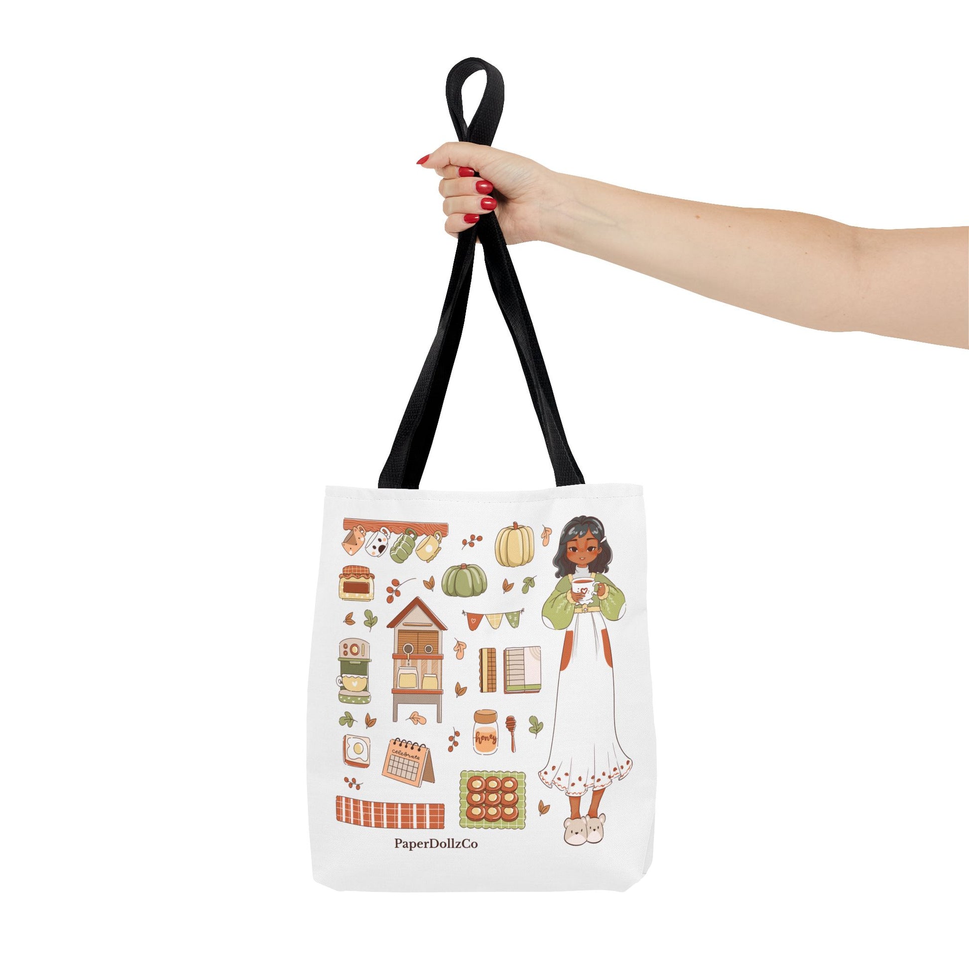 Autumn-Themed Tote Bag, Cozy Fall Essentials, Cute Eco-Friendly Shoulder Bag, Harvest Season Shopping Bag, Pumpkin Spice Carryall | Olive Merch