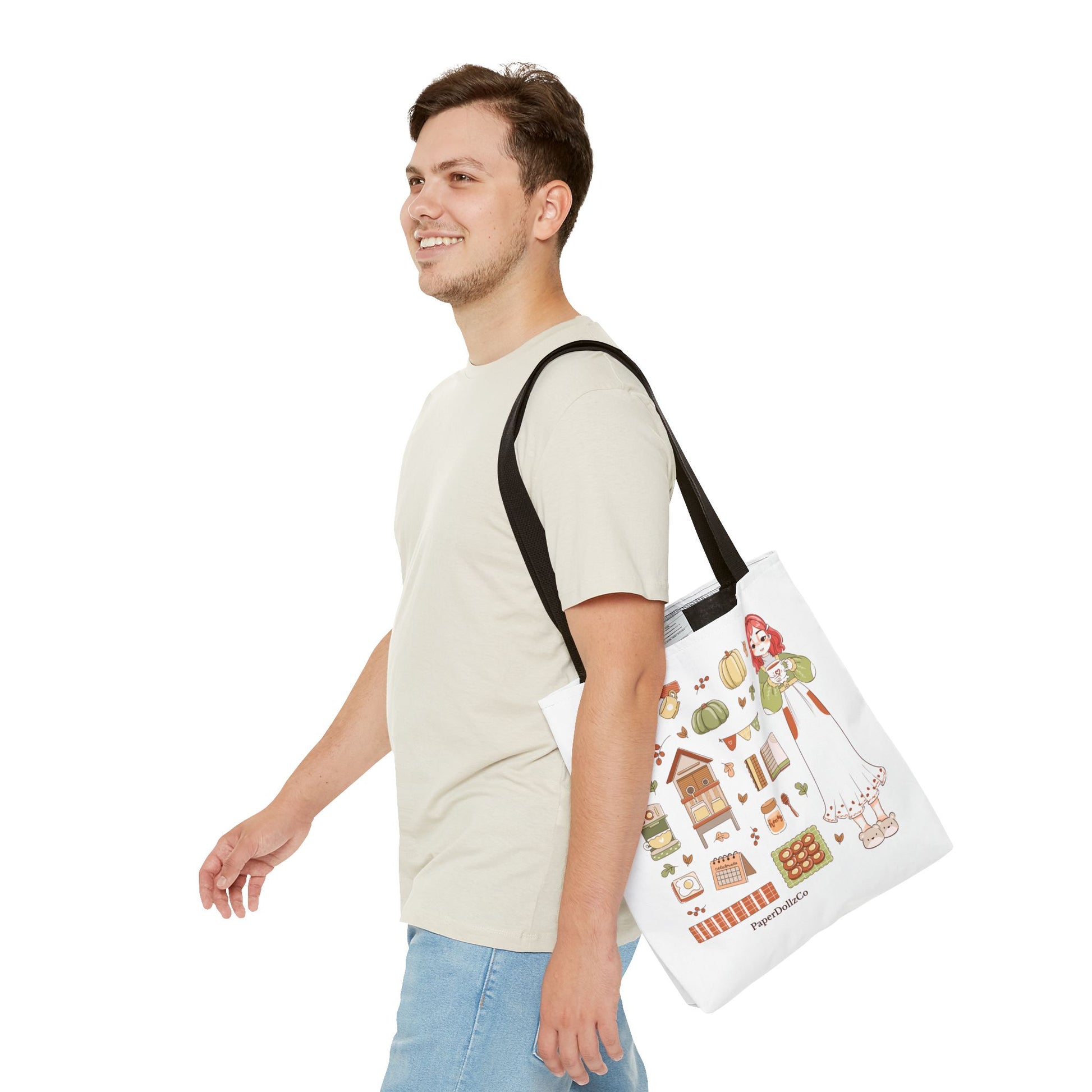 Autumn-Themed Tote Bag, Cozy Fall Essentials, Cute Eco-Friendly Shoulder Bag, Harvest Season Shopping Bag, Pumpkin Spice Carryall | Cherry Merch